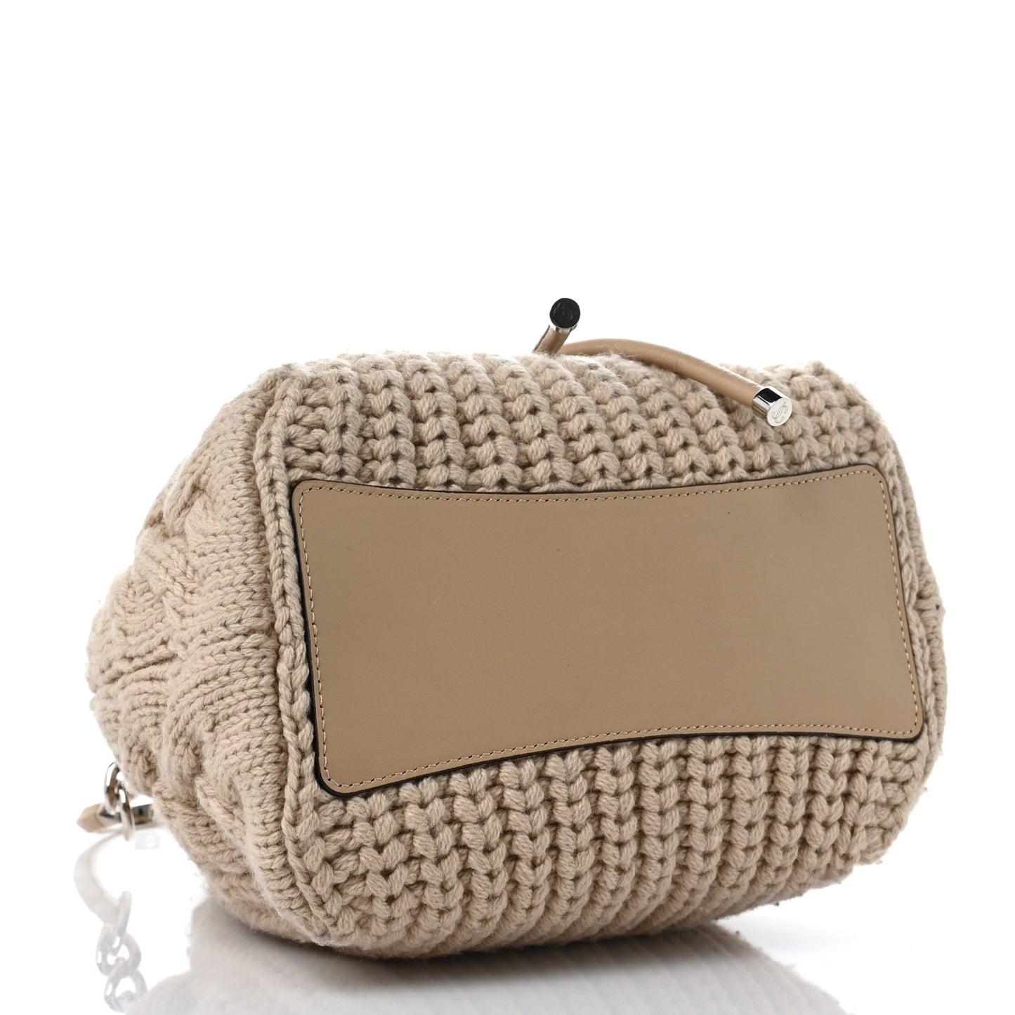 Woven Wool Bon Bon Bucket Bag Barley