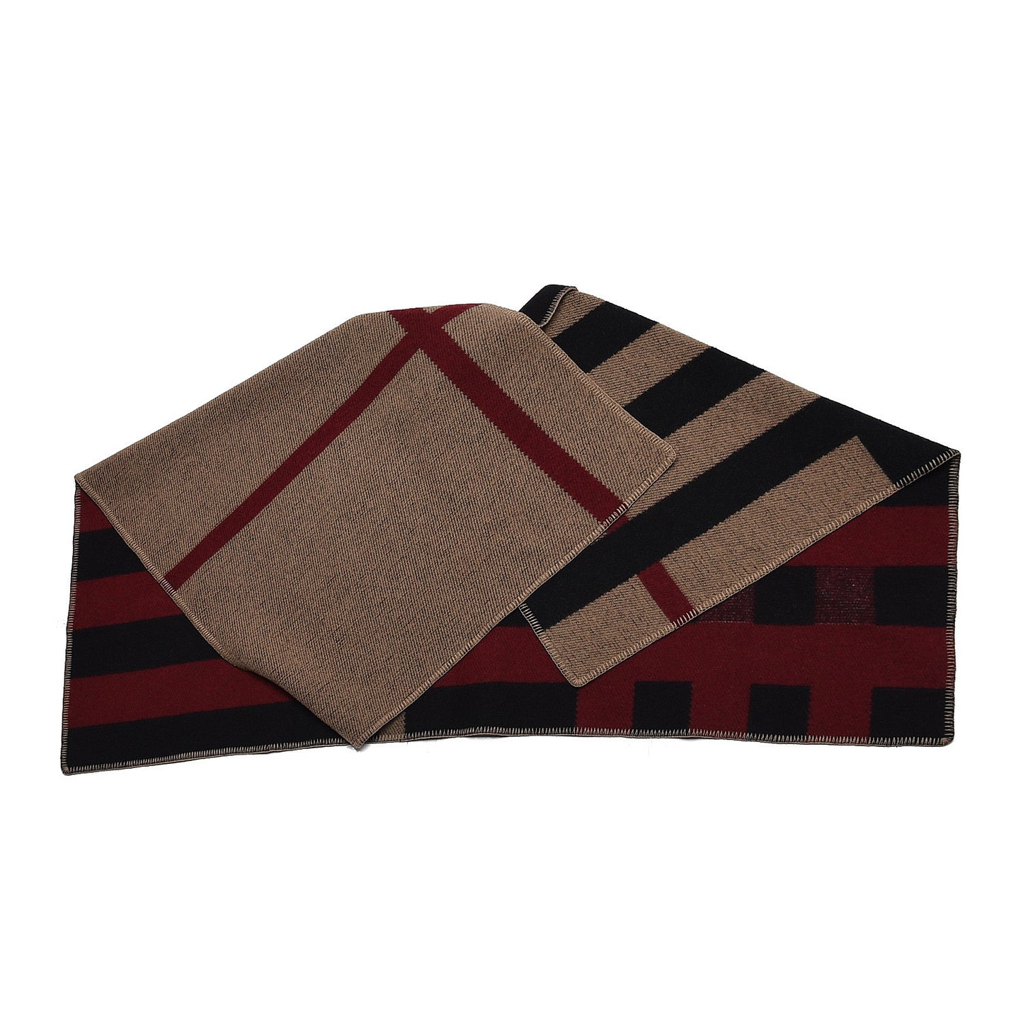 Cashmere Wool Mega Check Cape Scarf Scarf
