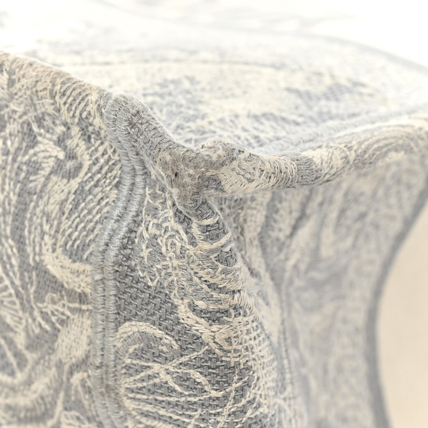 Canvas Embroidered Medium Dioriviera Toile De Jouy Reverse Book Tote Gray