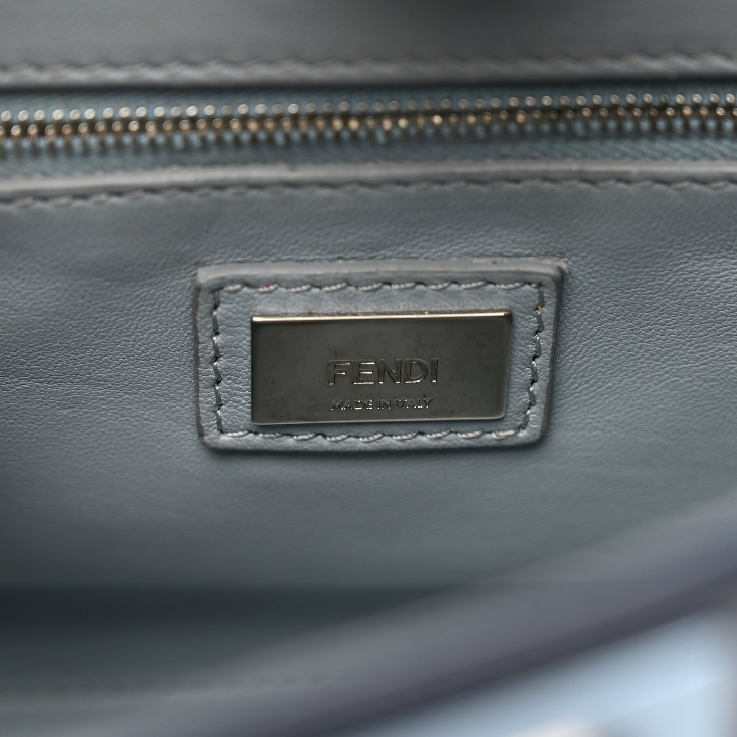 Nappa Mini Peekaboo Iconic Satchel Beige Blueberry Limone