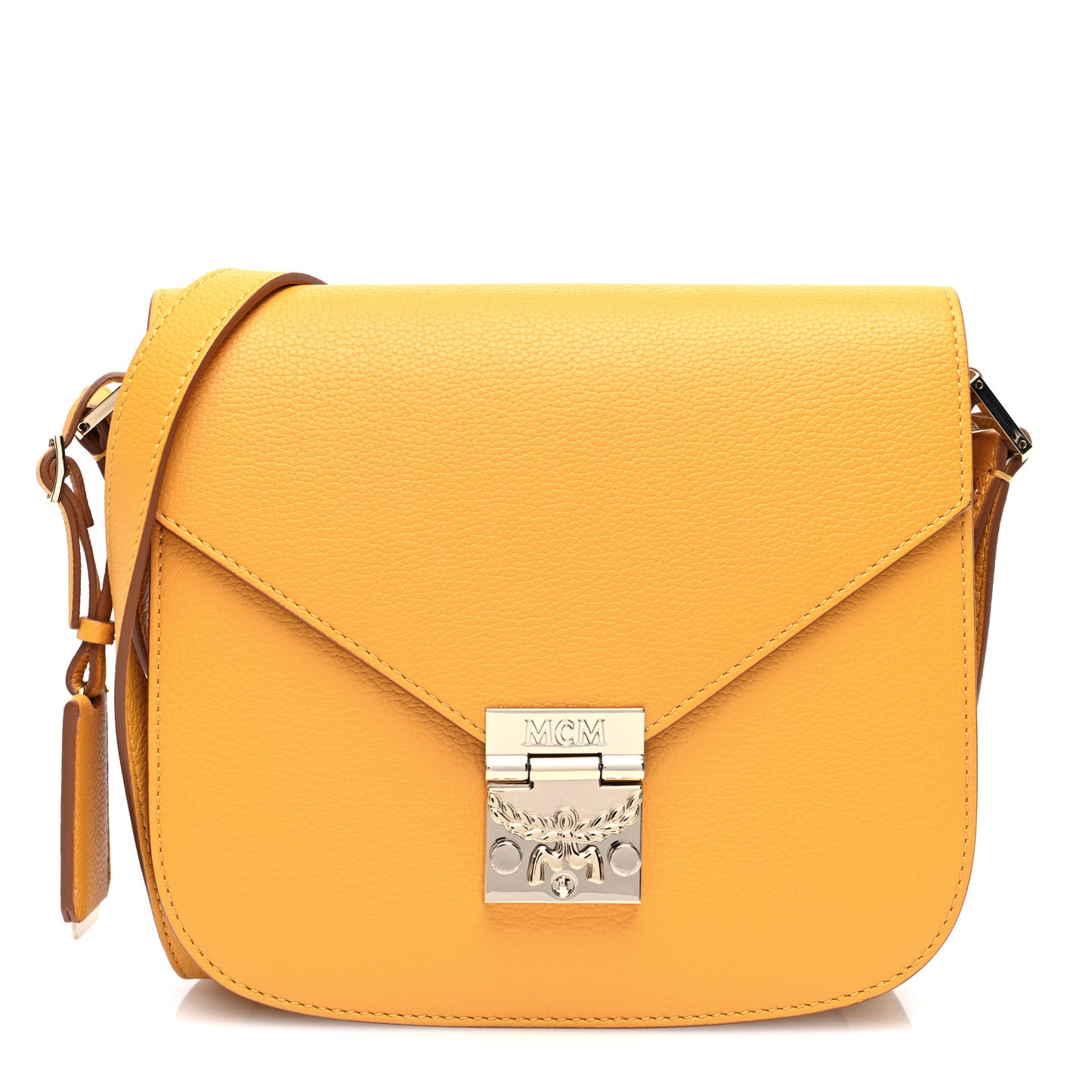 Grained Calfskin Patricia Park Avenue Crossbody Bag Golden Mango