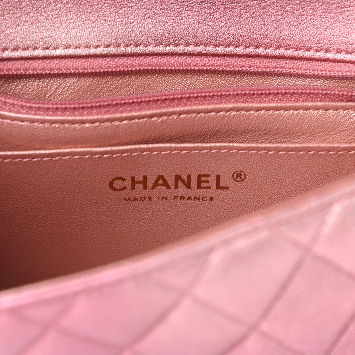 Metallic Lambskin Quilted Ombre Mini Square Flap Pink