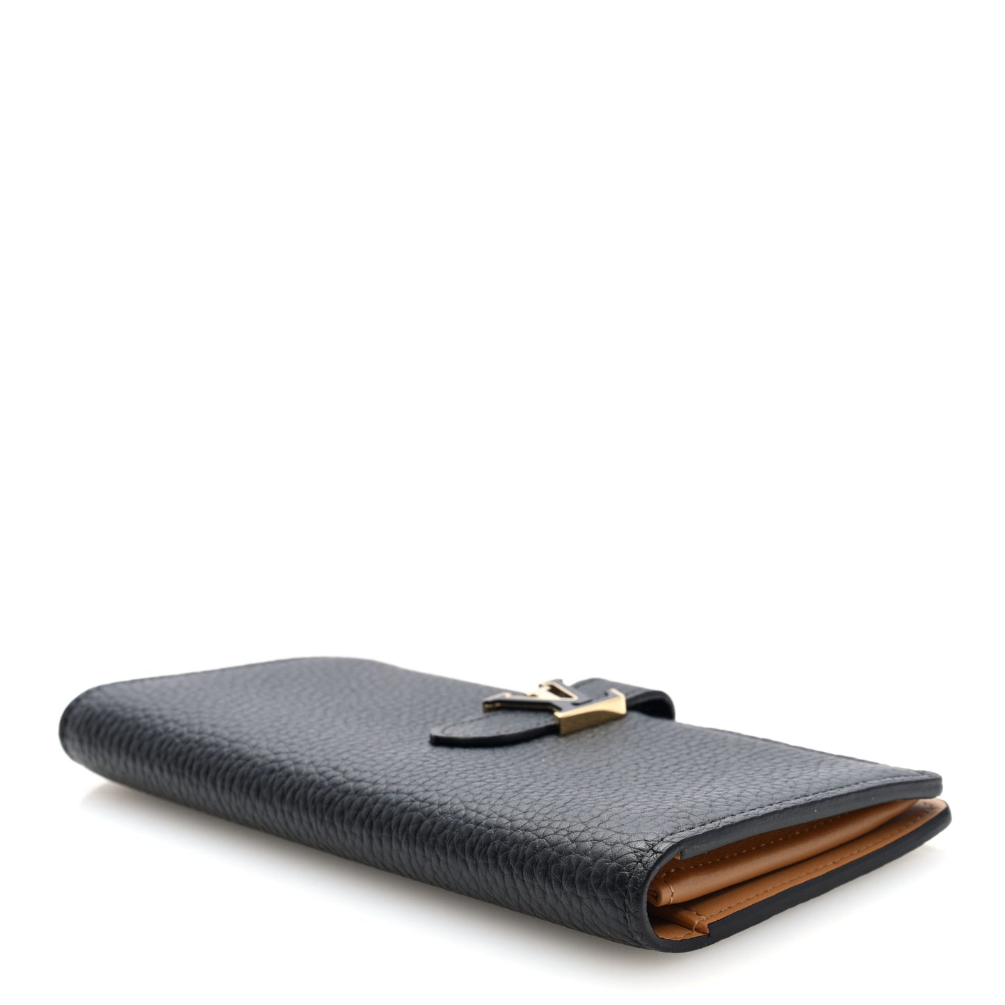 Taurillon LV Vertical Capucines Wallet Black Arizona