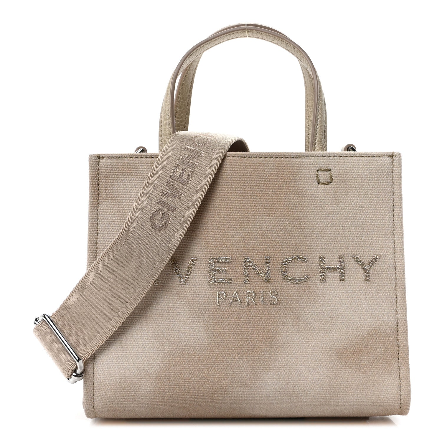 Givenchy Canvas Tie And Dye Mini Bond Shopper Tote Dusty Gold