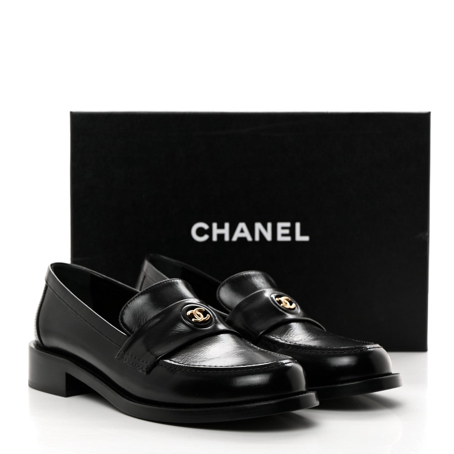Calfskin CC Mocassins 38 Black