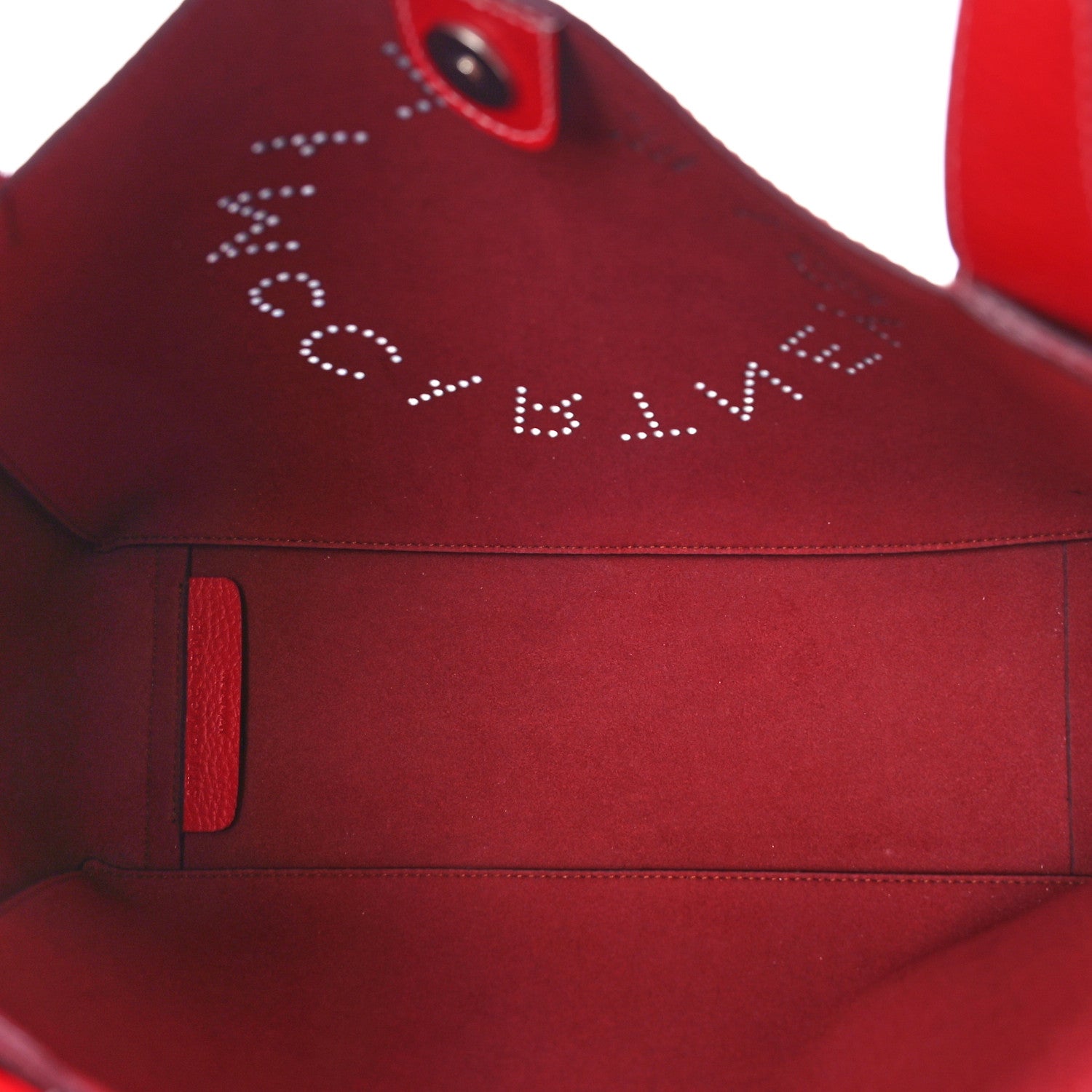 Stella McCartney Eco Alter Nappa East West Perforated Tote Bright Red 6 of 9