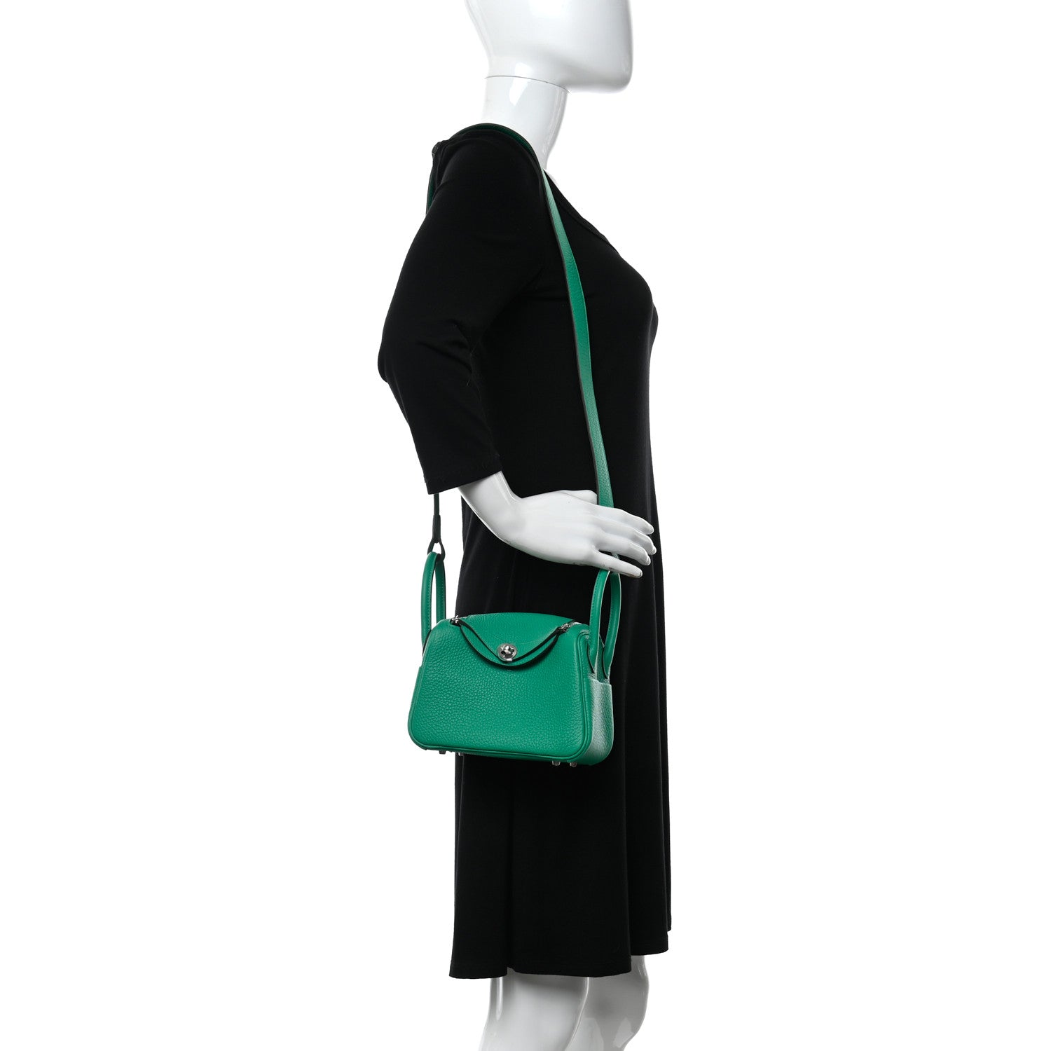 Hermes Taurillon Clemence Mini Lindy 20 Menthe 2 of 11