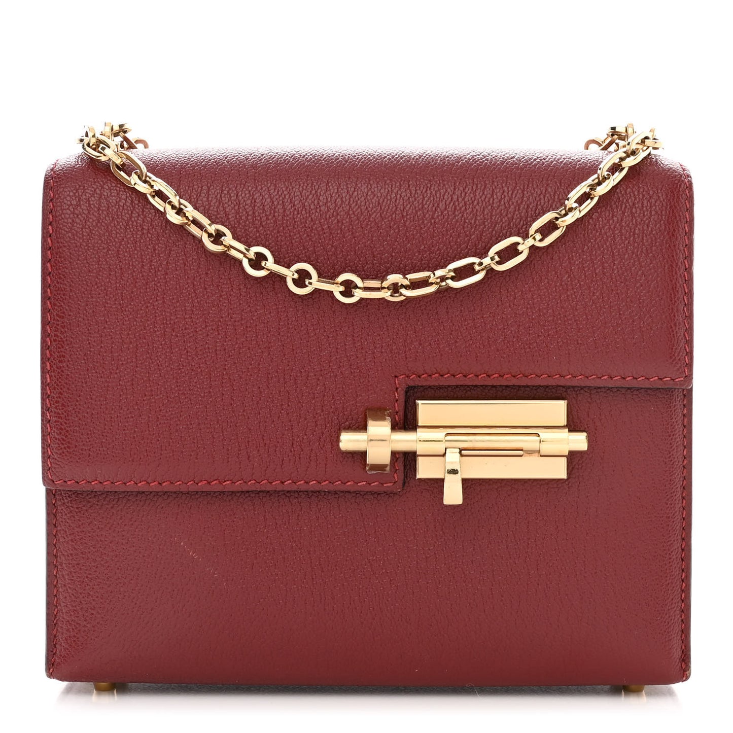 Chevre Mysore Mini Verrou Chaine Bag Rouge H