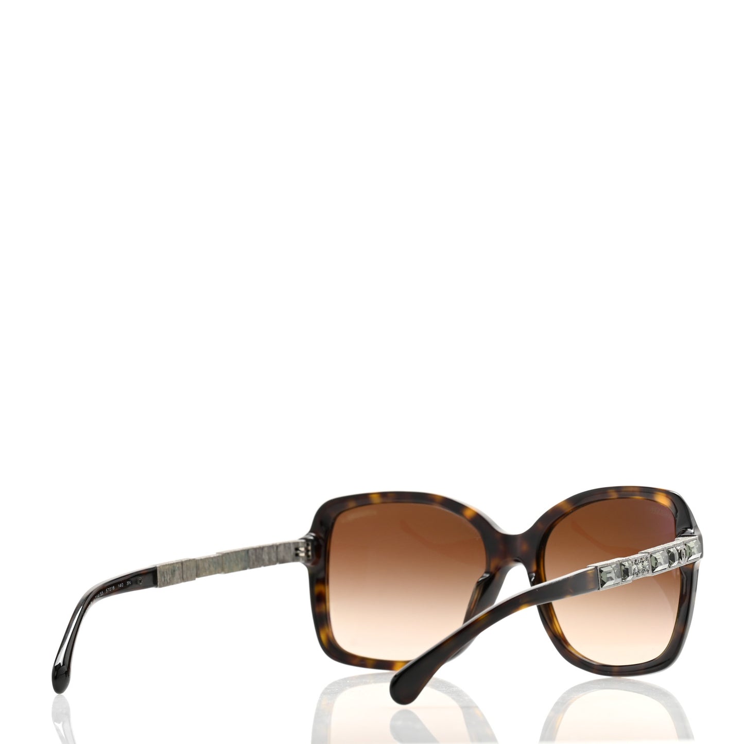 Crystal Baguette Square Sunglasses 5308-B Tortoise