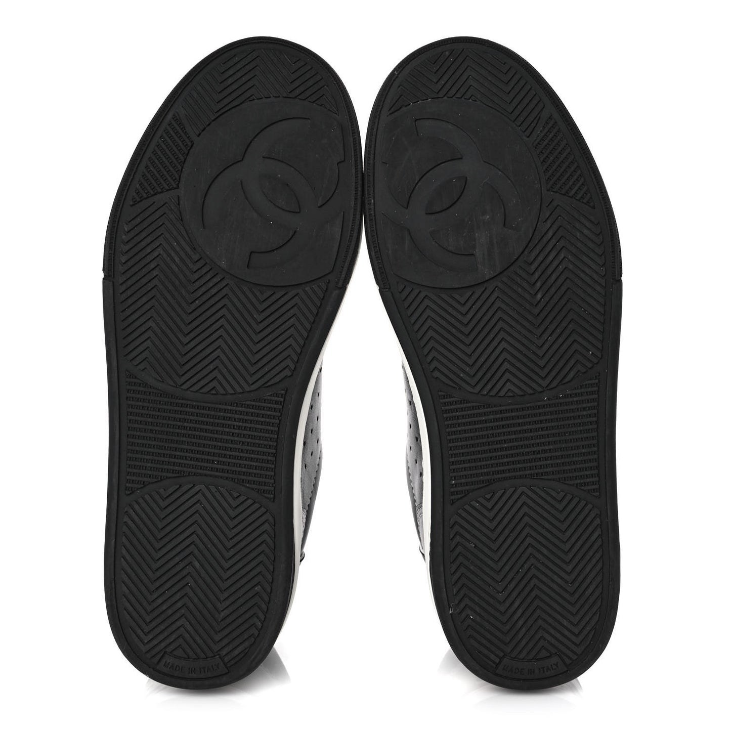 Calfskin Womens Logo Sneakers 37 Black White