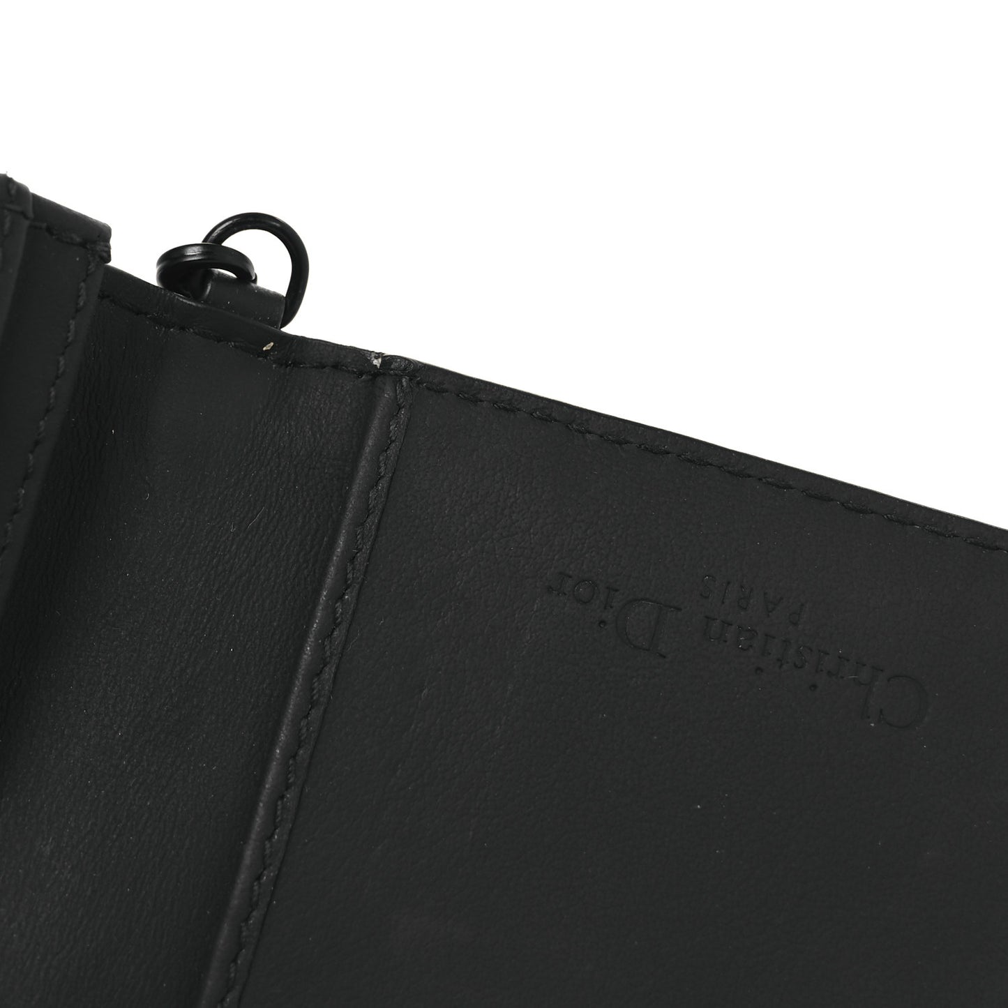Ultra Matte Calfskin Small Lady Dior Flap Card Holder Black