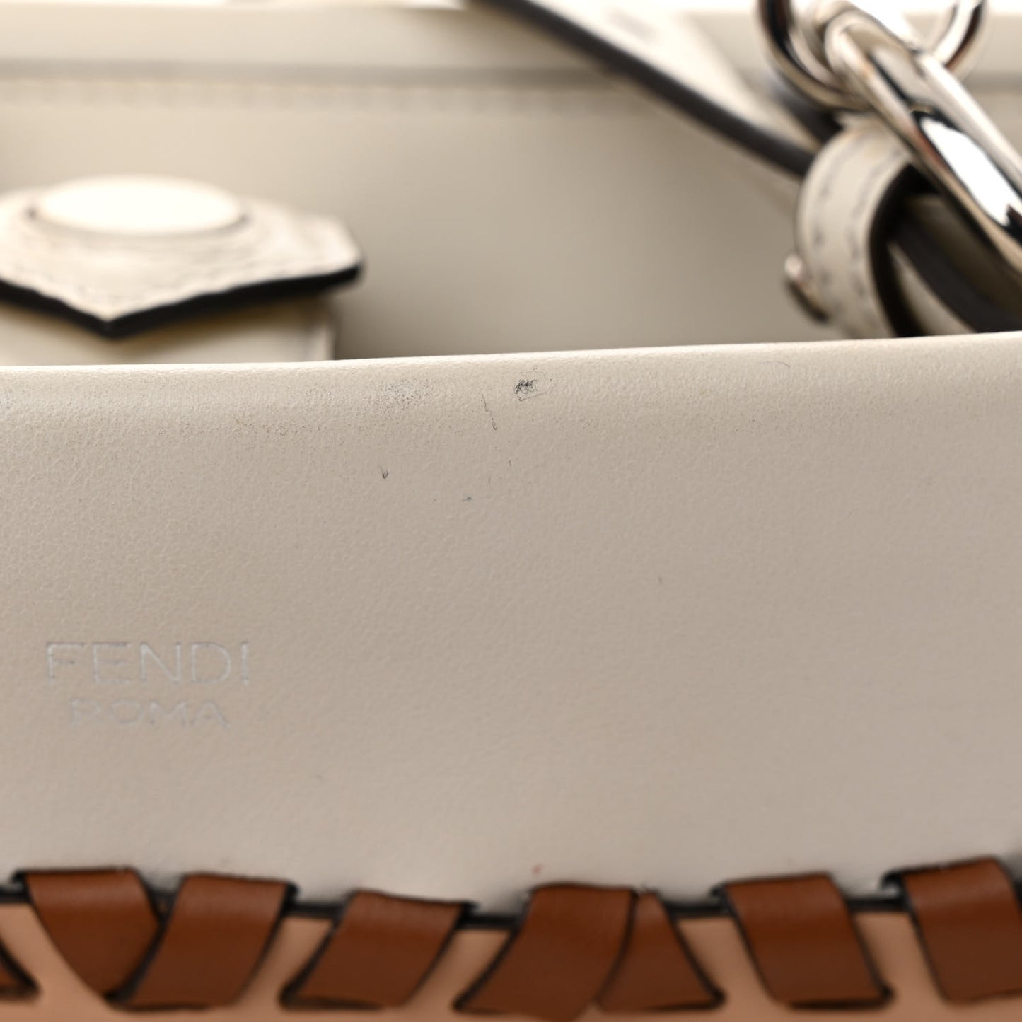 Vitello Century F is Fendi Whipstitch Bi-Color Small Runaway Satchel