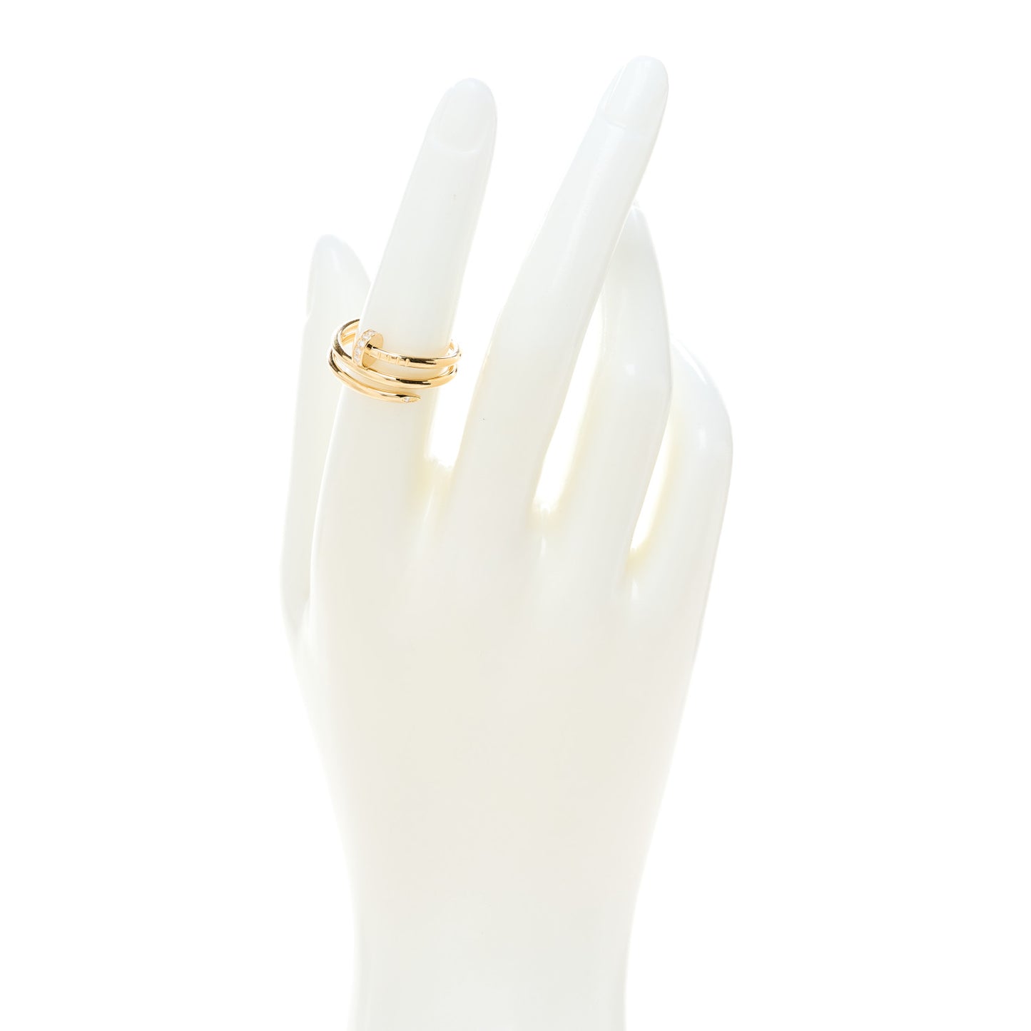 18K Yellow Gold Diamond Double Juste Un Clou Ring 53 6.5