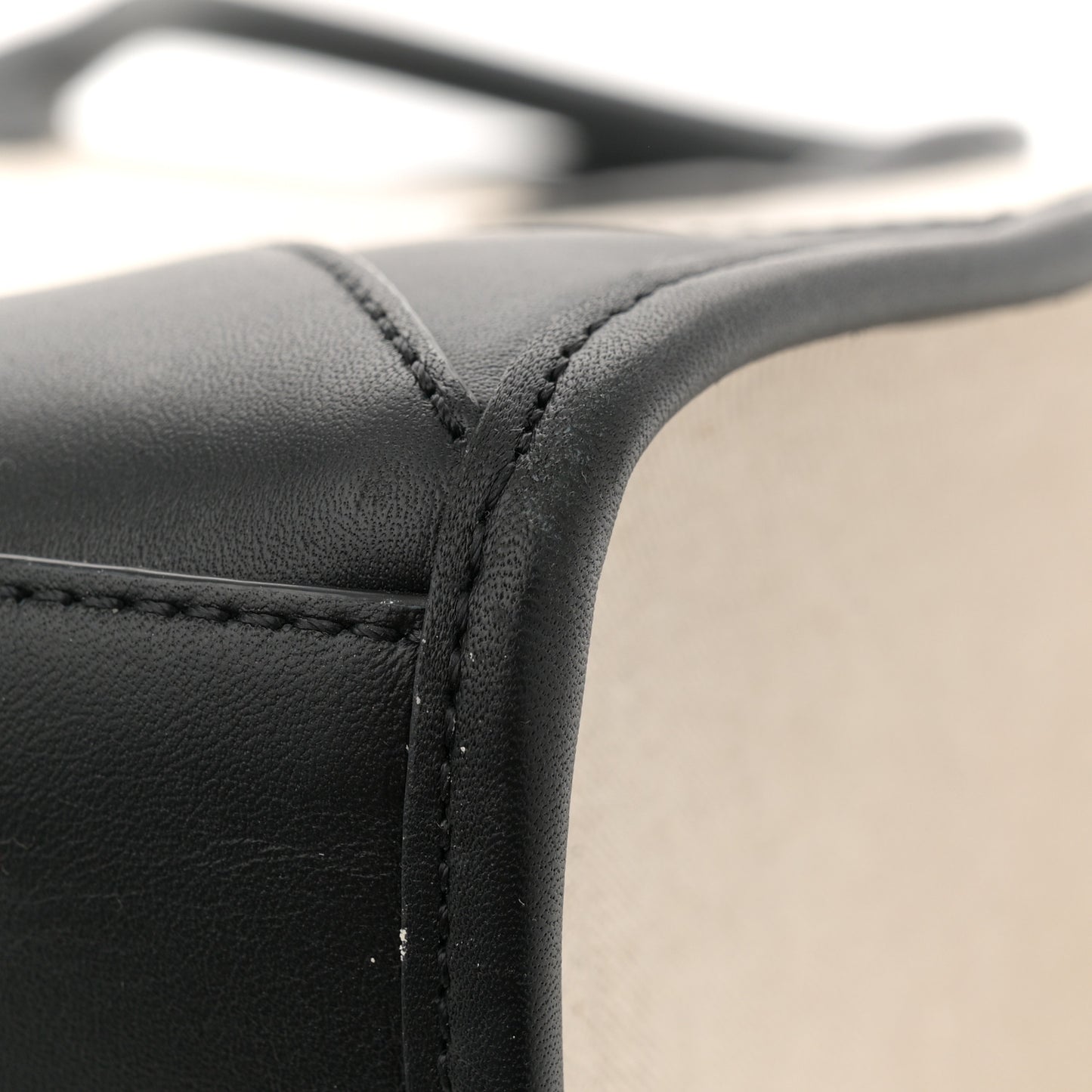 Calfskin Linen Large Munchen Tote Black