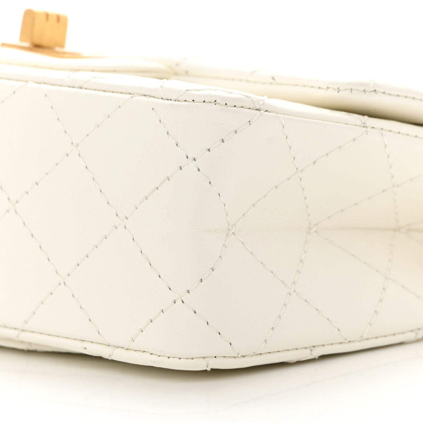 Aged Calfskin Quilted 2.55 Reissue Mini Flap White