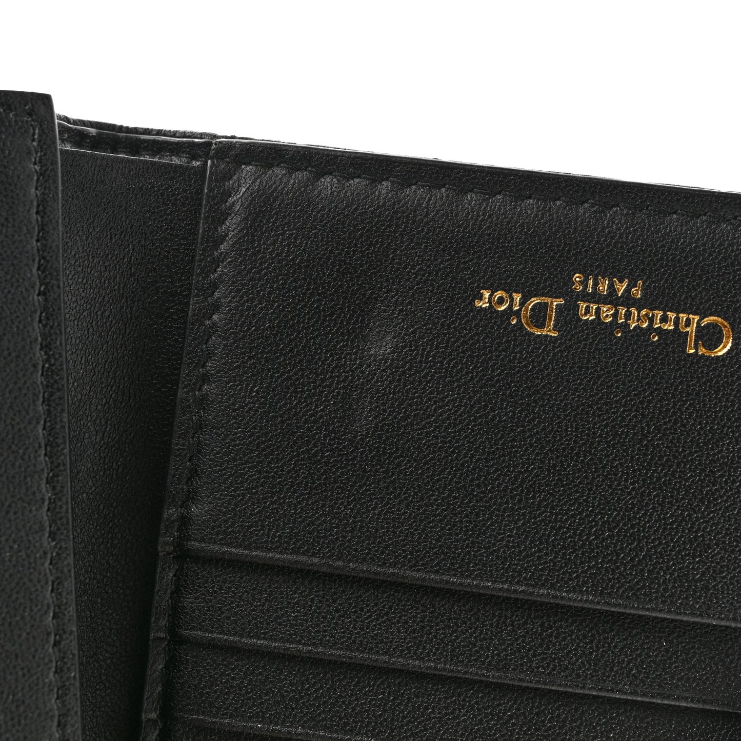 Supple Calfskin Cannage Caro Slim Wallet Black