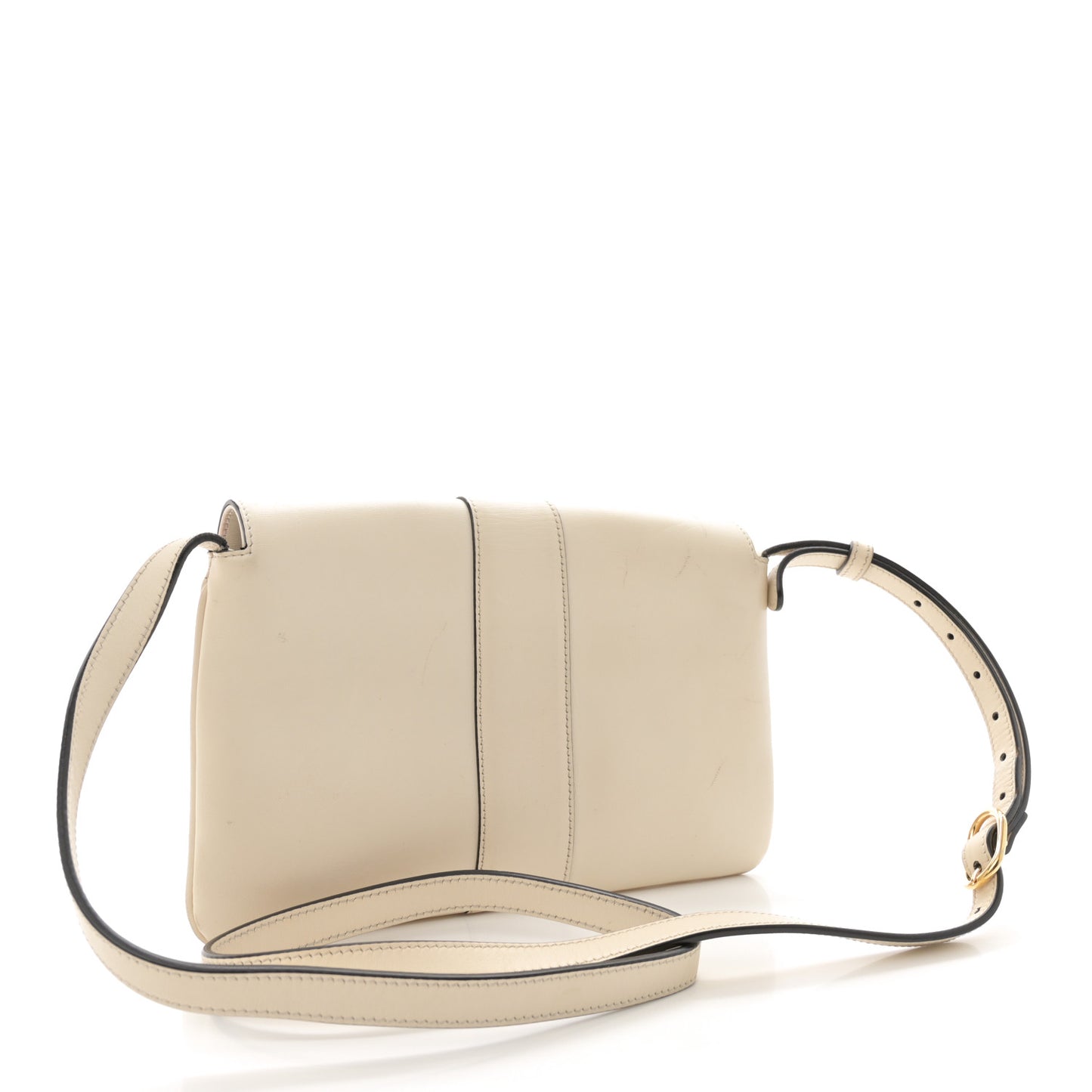 Calfskin Small Arli Flap Shoulder Bag Mystic White