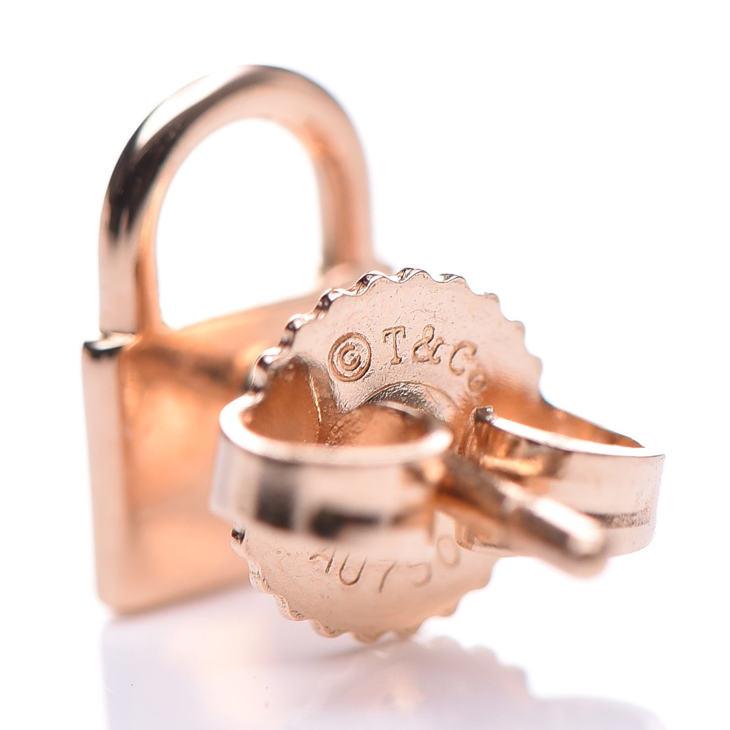 18K Rose Gold Mini Lock Earrings