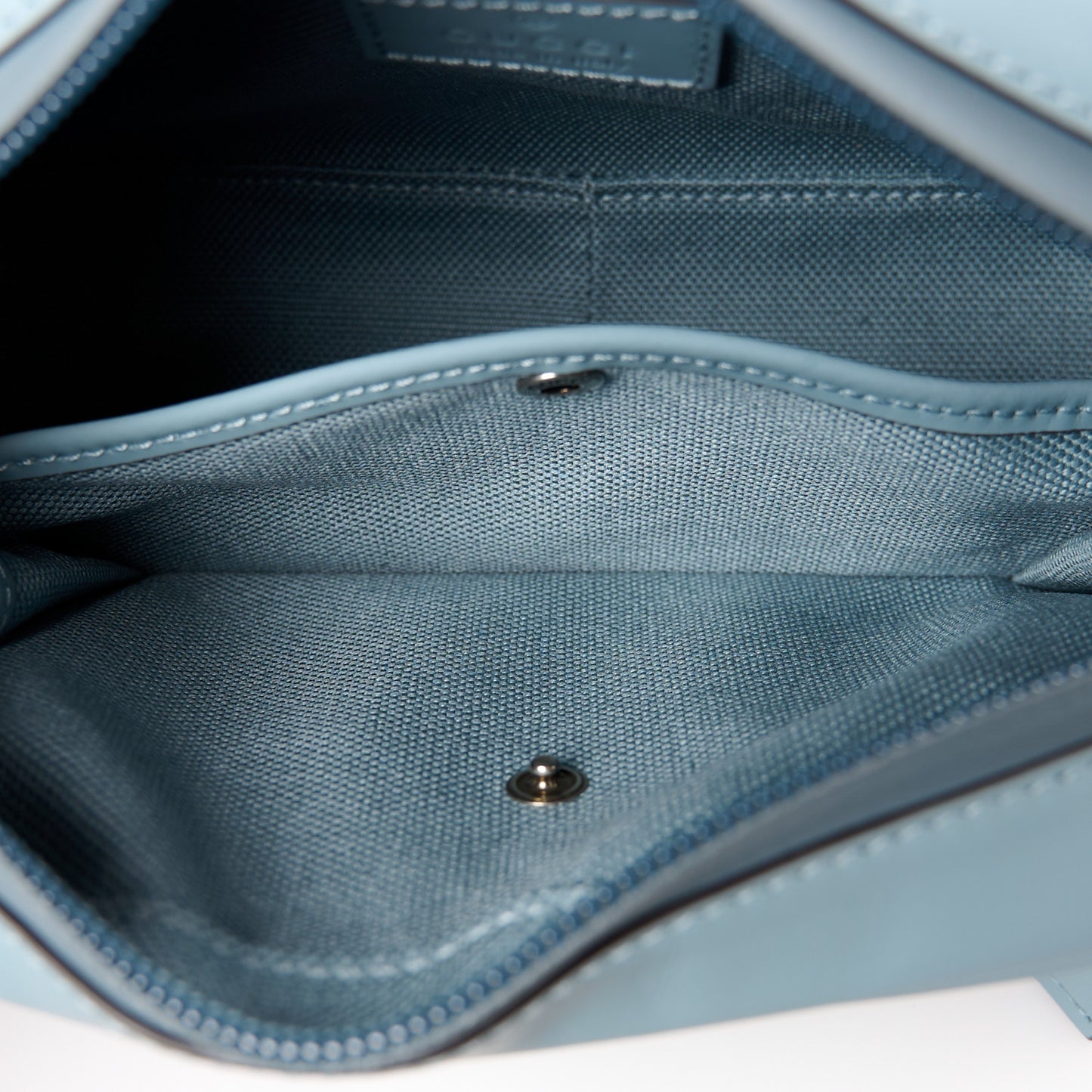 Rubber Effect Calfskin GG Mini Crossbody Bag Light Blue