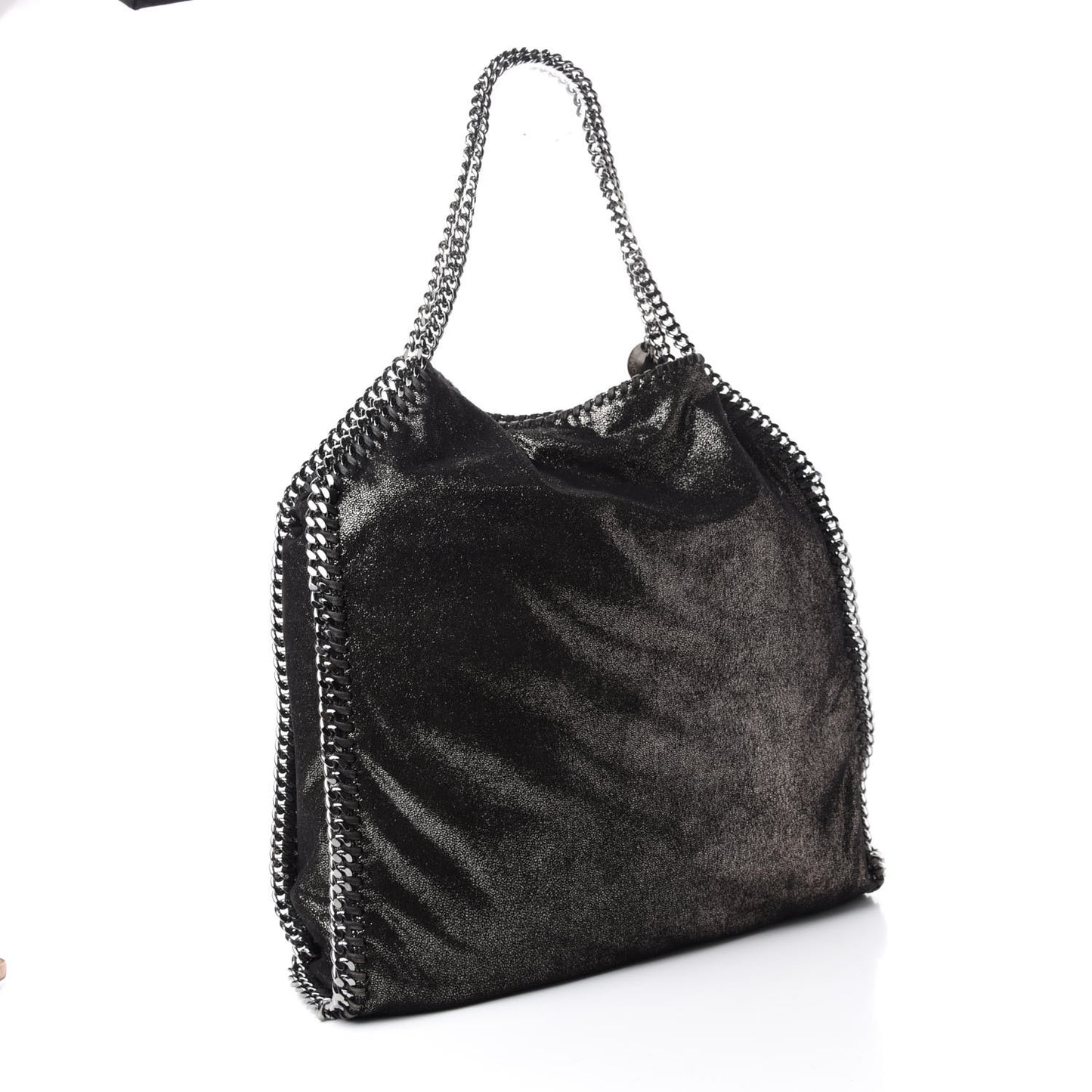 Metallic Shaggy Deer Big Falabella Tote Black