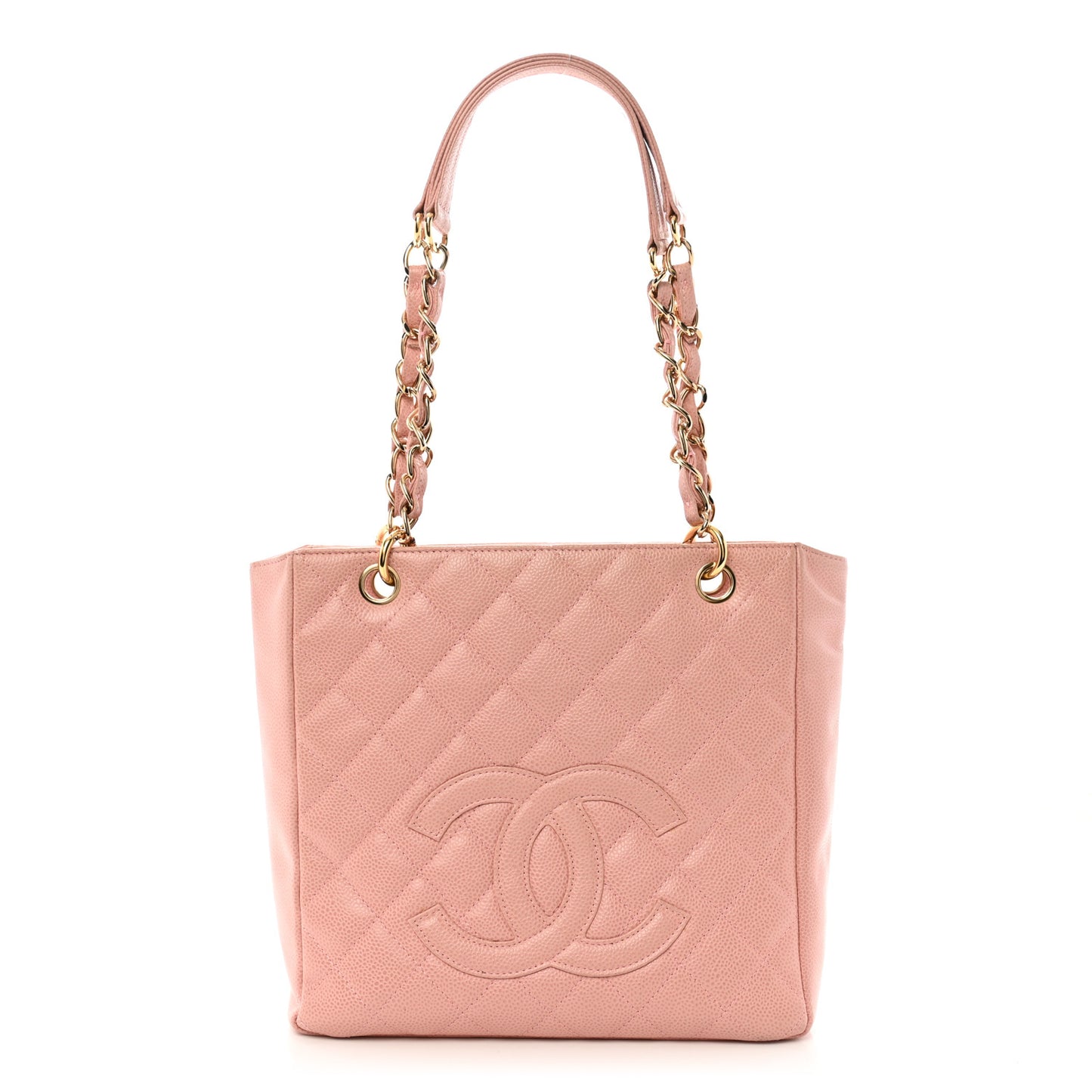 Caviar Quilted Petit Shopping Tote PST Pink