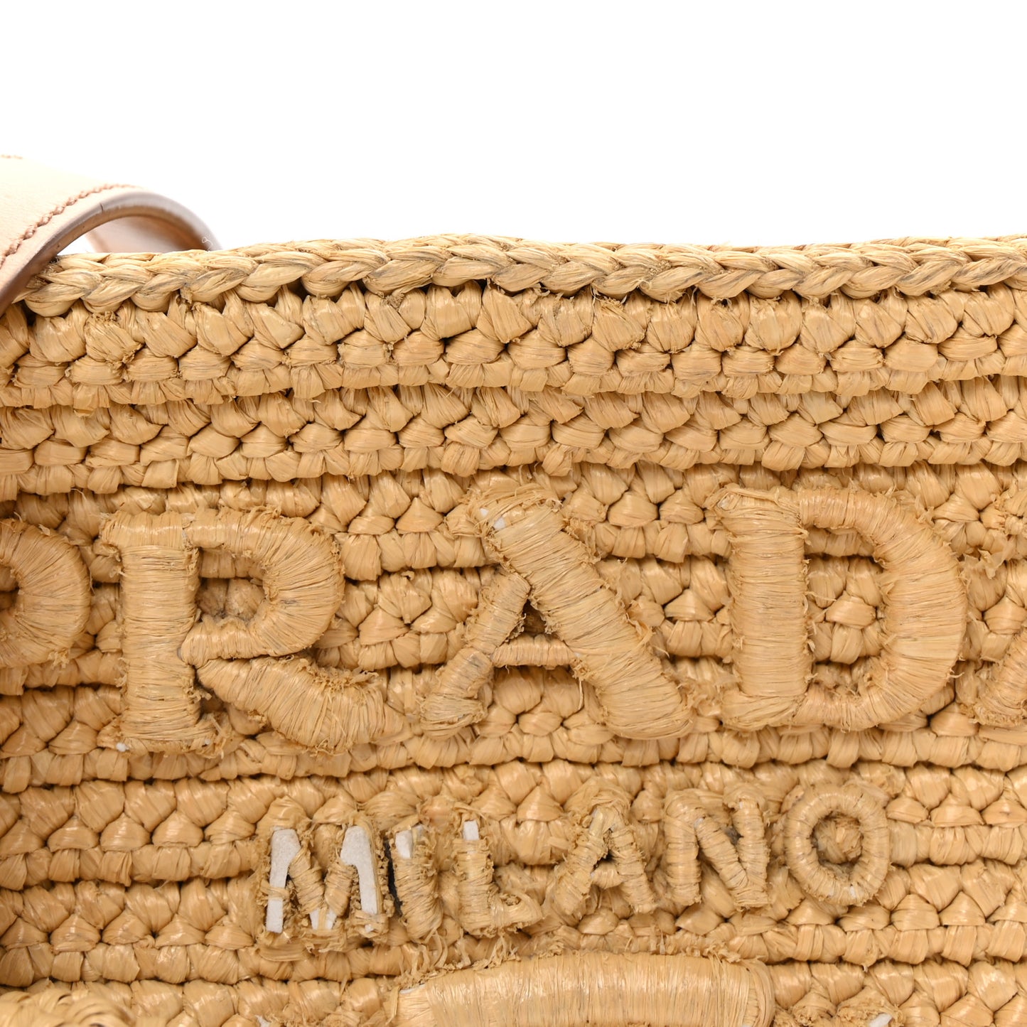 Yarn Raffia Effect Crochet Brique Crossbody Bag Natural