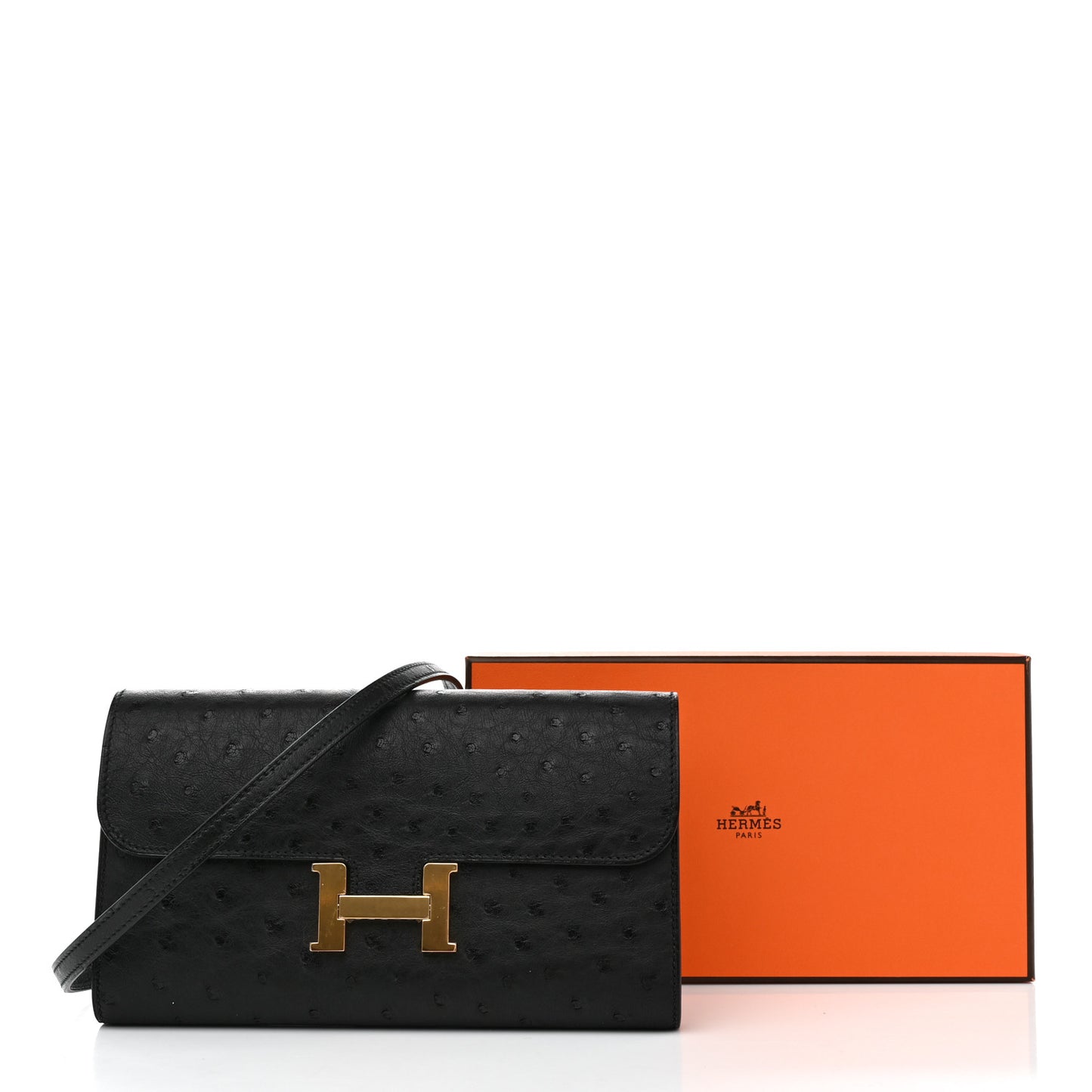 Ostrich Constance Long Wallet To Go Black