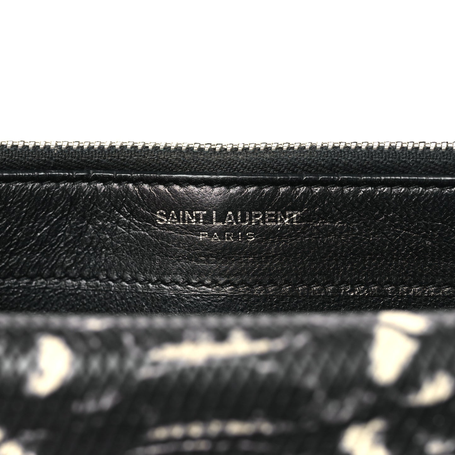 Calfskin Snakeskin Embossed Monogram Envelope Chain Wallet Beige Black