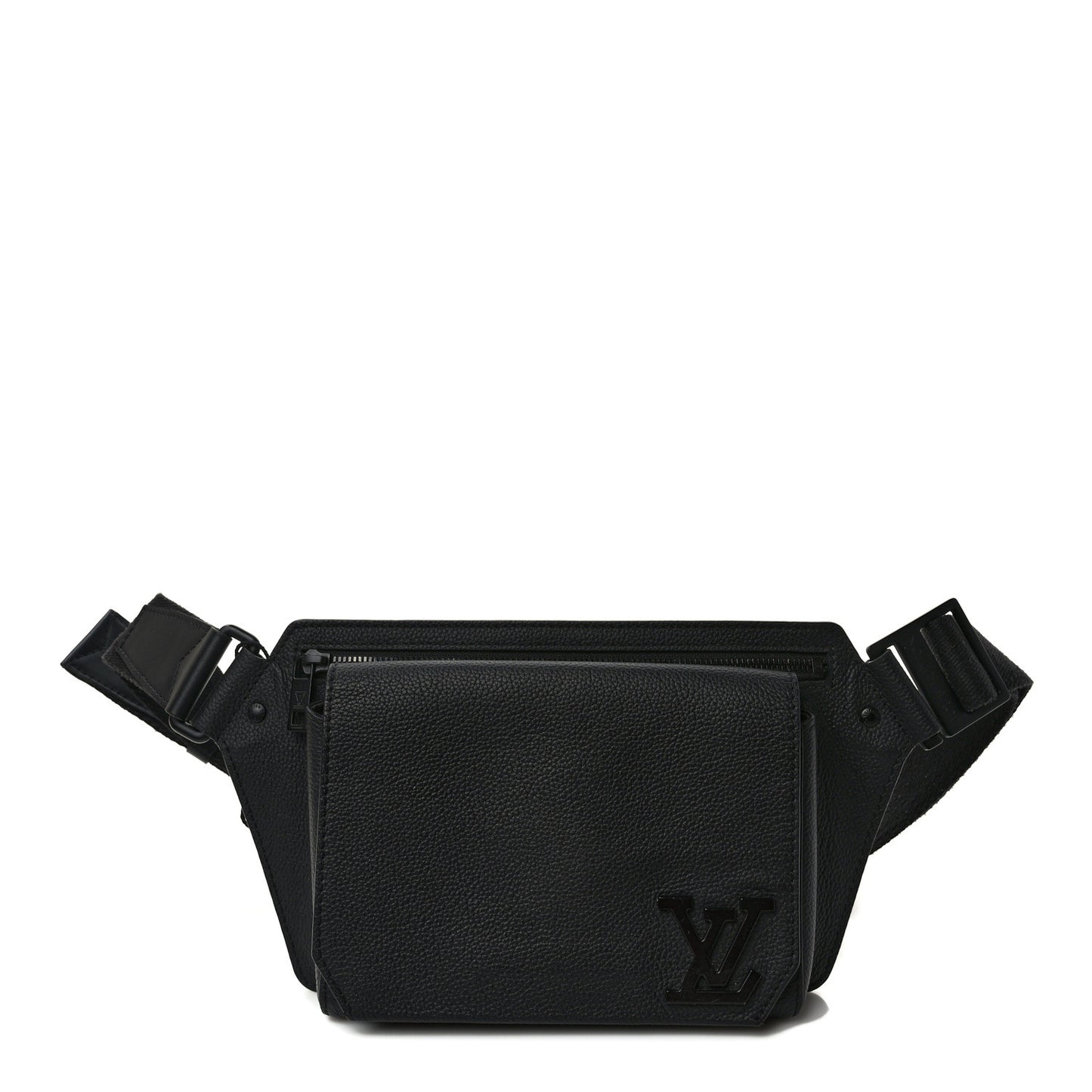 Grained Calfskin Aerogram Takeoff Slingbag Black