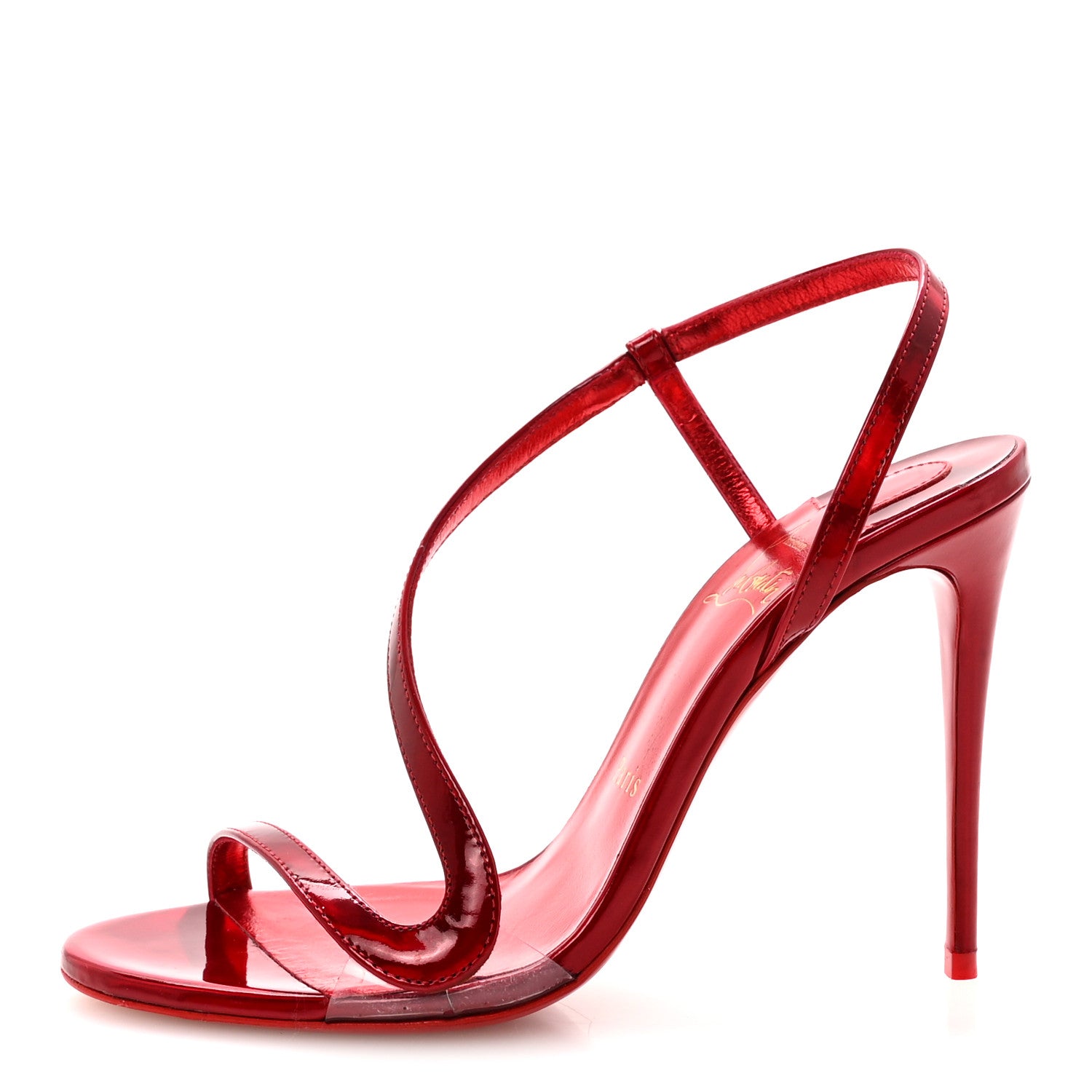 Christian Louboutin Metallic Patent Rosalie 100 Sandals 36 Loubi