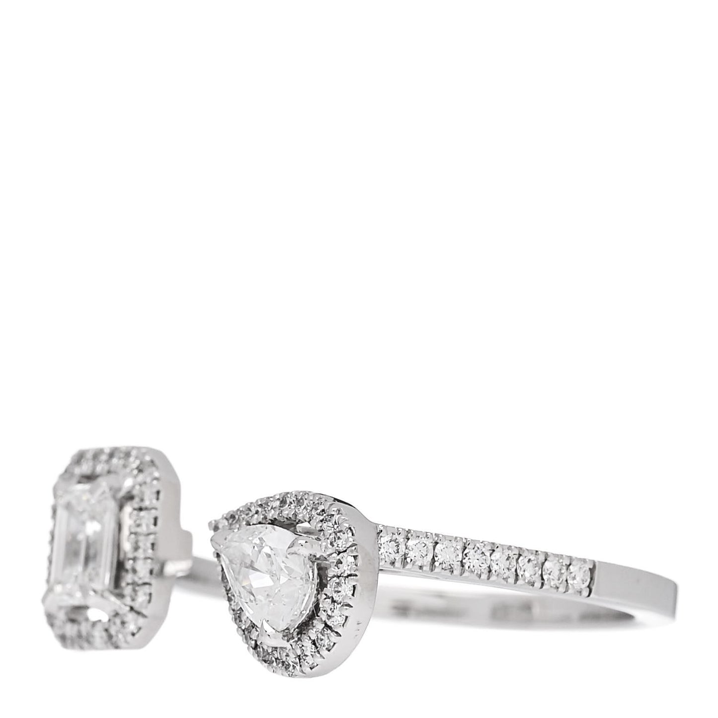 18K White Gold Diamond .70ct My Twin Moi & Toi Ring 53 6.25