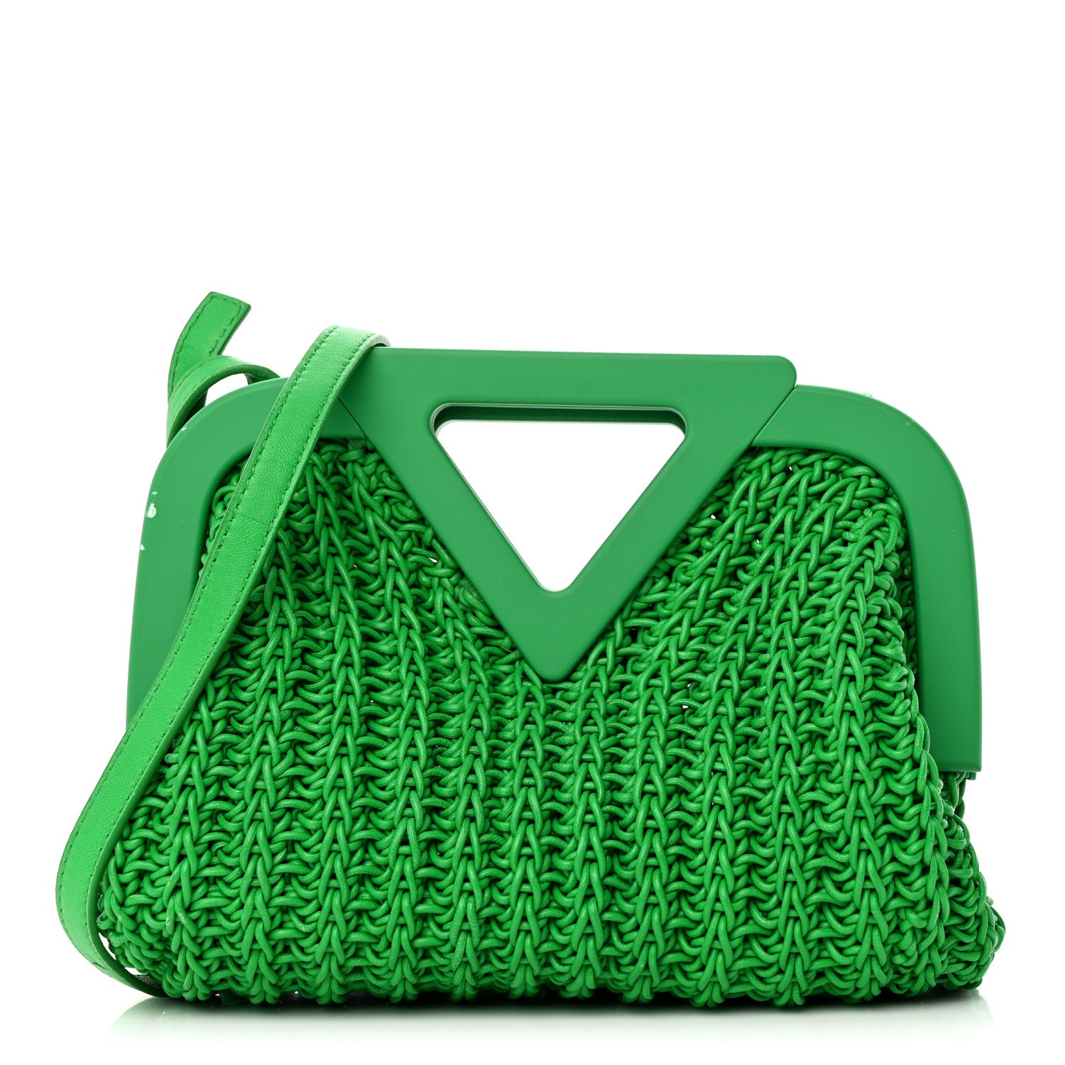 Bottega Veneta Calfskin Crochet Small The Point Triangle Bag Parakeet 1 of 10
