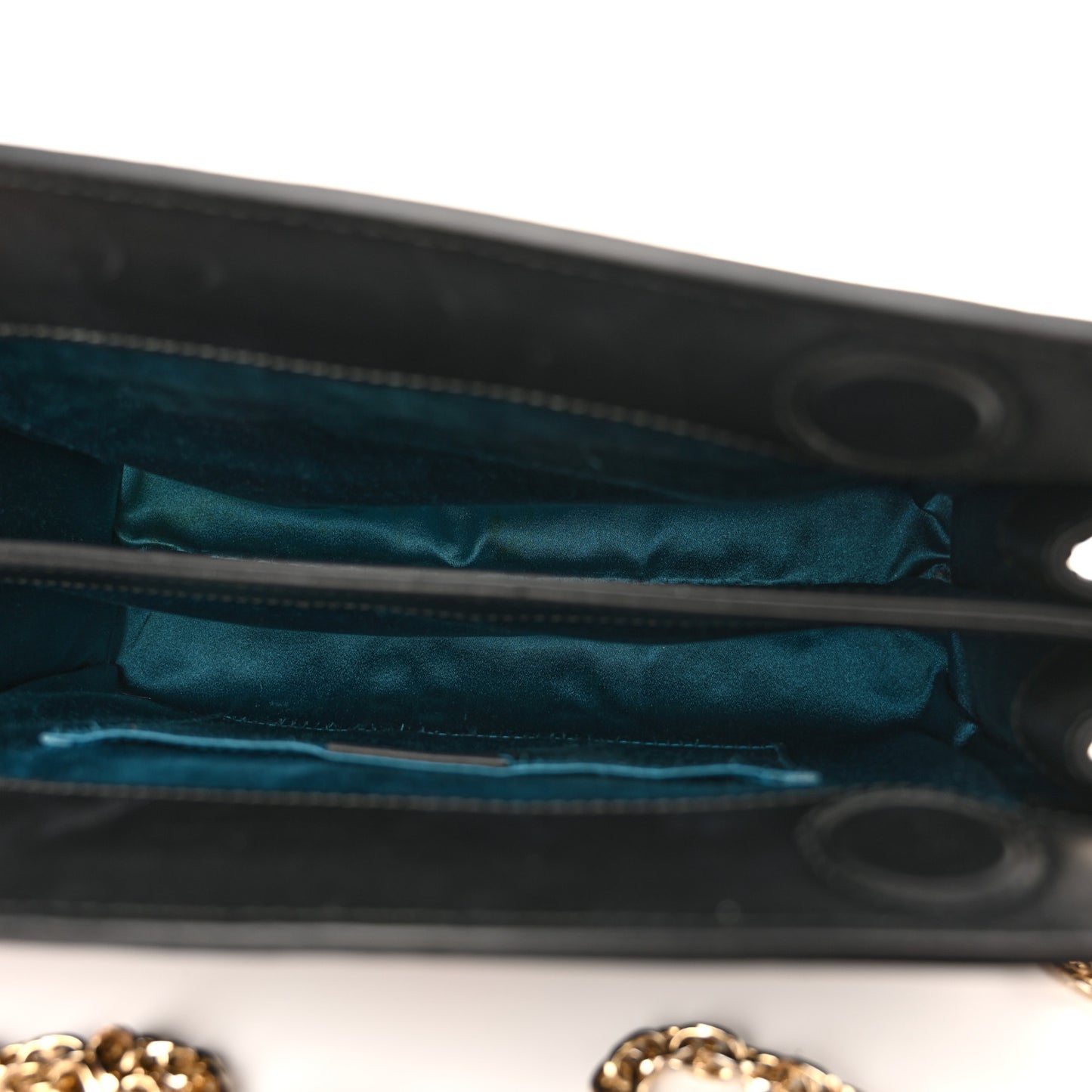 Suede Patent GG Web Small Ophidia Chain Shoulder Bag Black