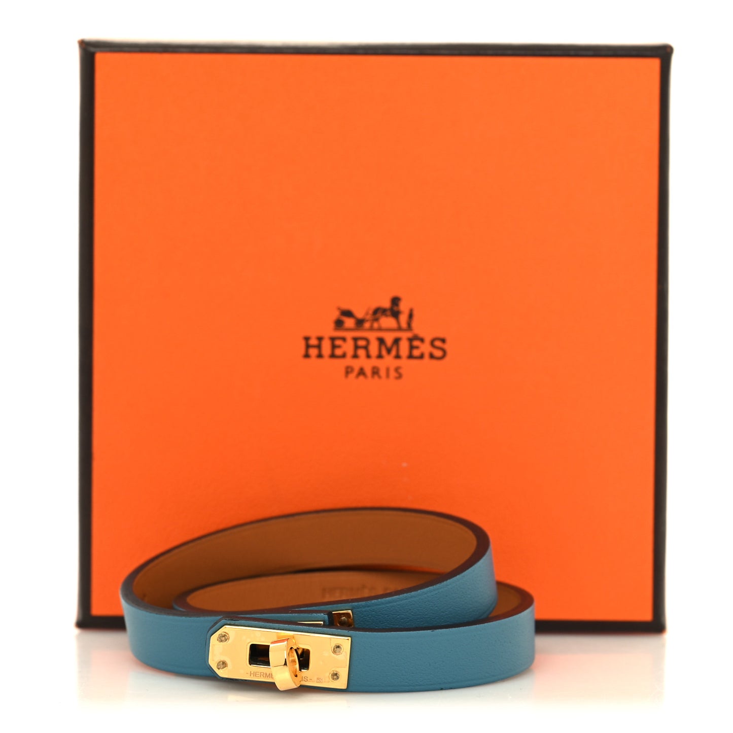 Swift Kelly Double Tour Bracelet T3 Bleu Paon