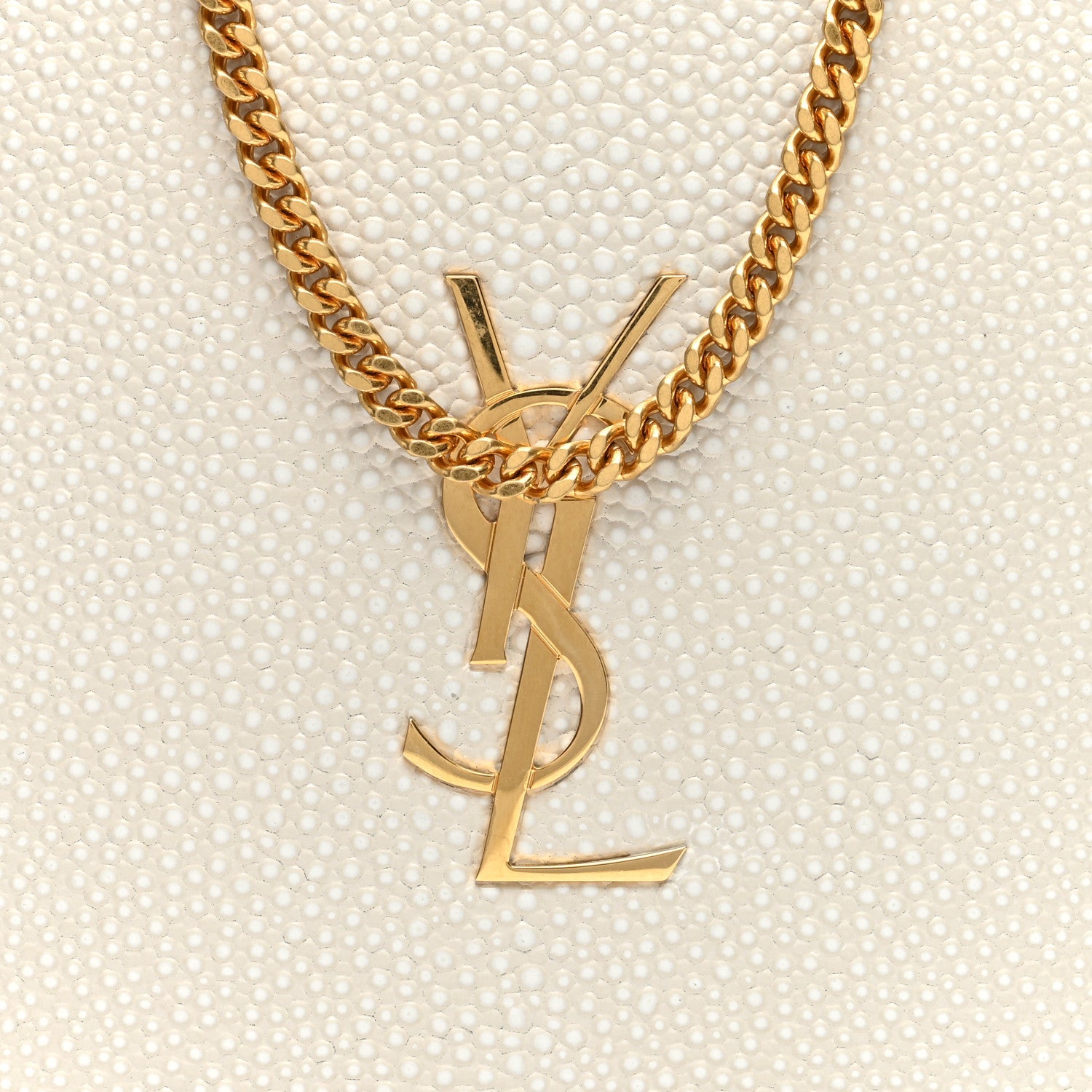 Saint Laurent Metal Calfskin Shagreen Embossed Monogram Minaudiere Tuxedo Box Clutch Blanc Vintage Light Bronze 8 of 10