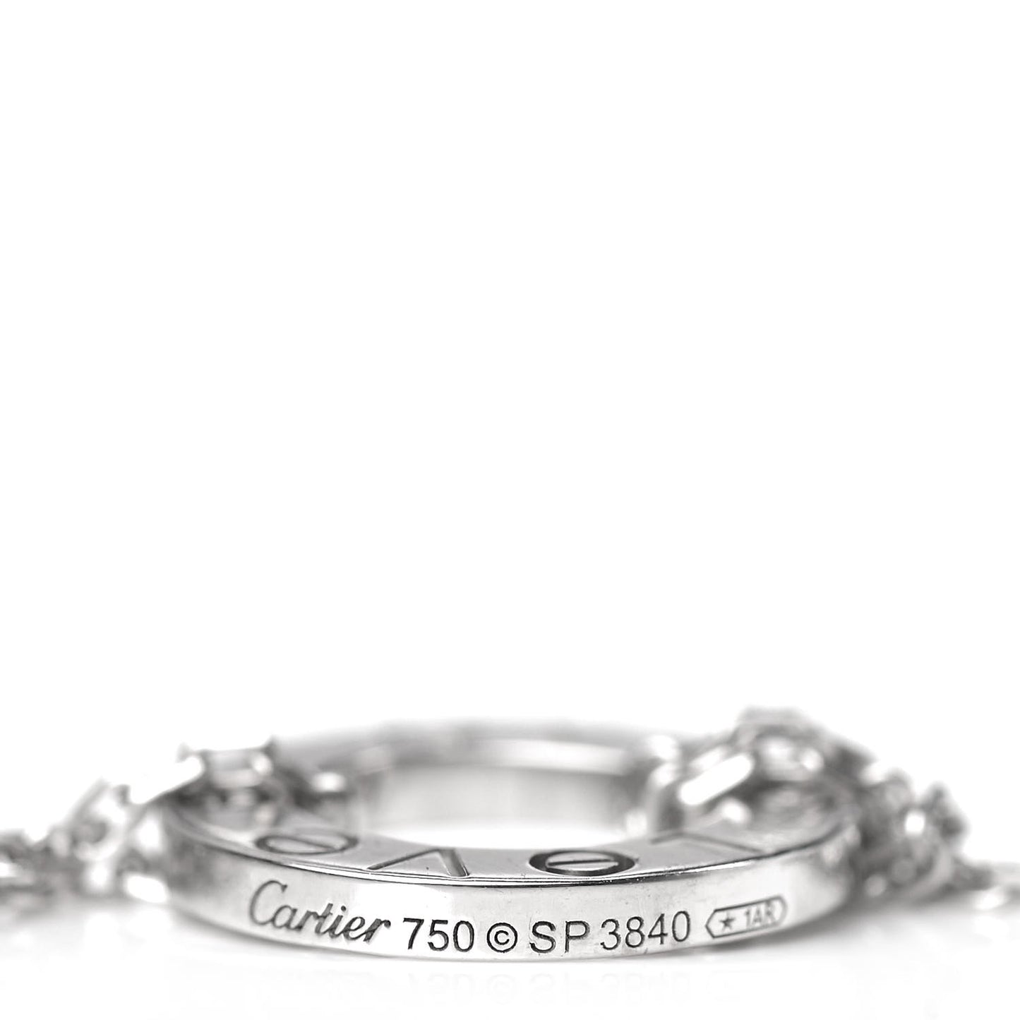 18K White Gold 2 Diamond LOVE Necklace