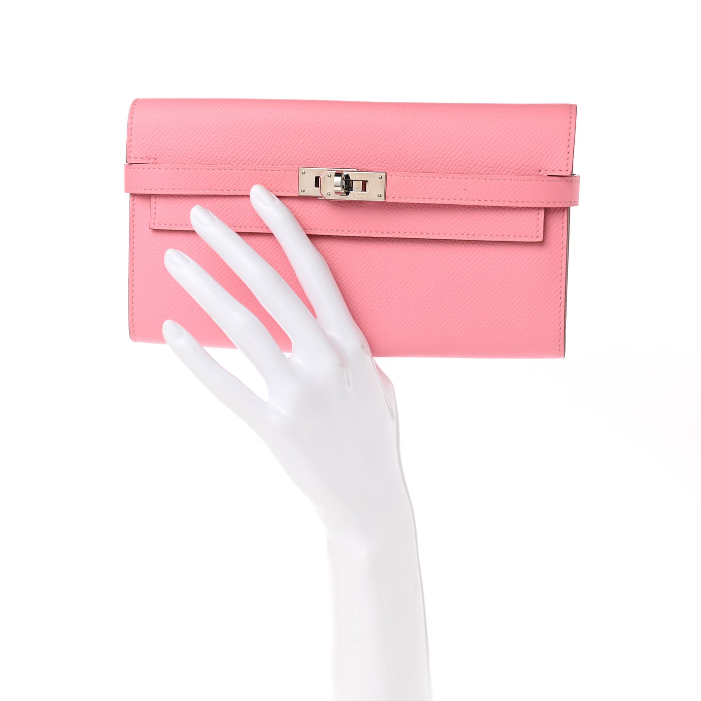Epsom Kelly Longue Wallet Rose Confetti