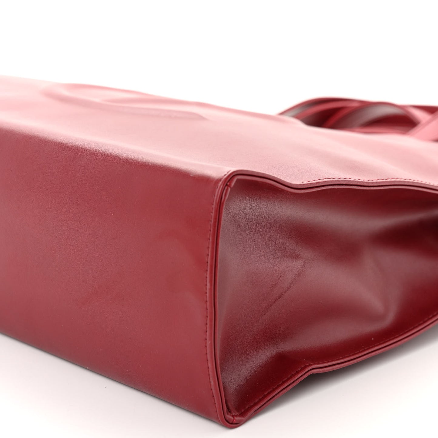 Vegan Leather Medium Shopping Bag Oxblood
