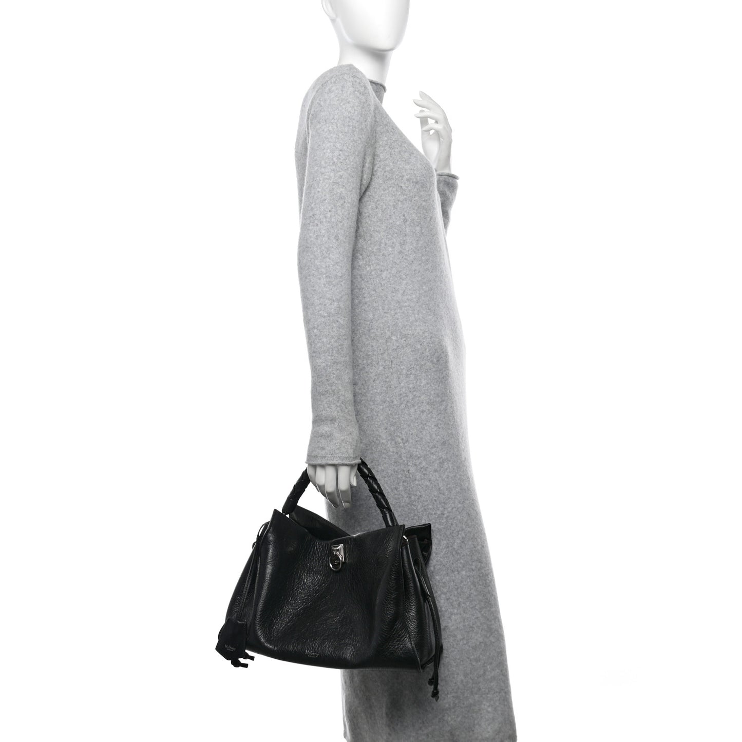 High Shine Calfskin Iris Tote Black