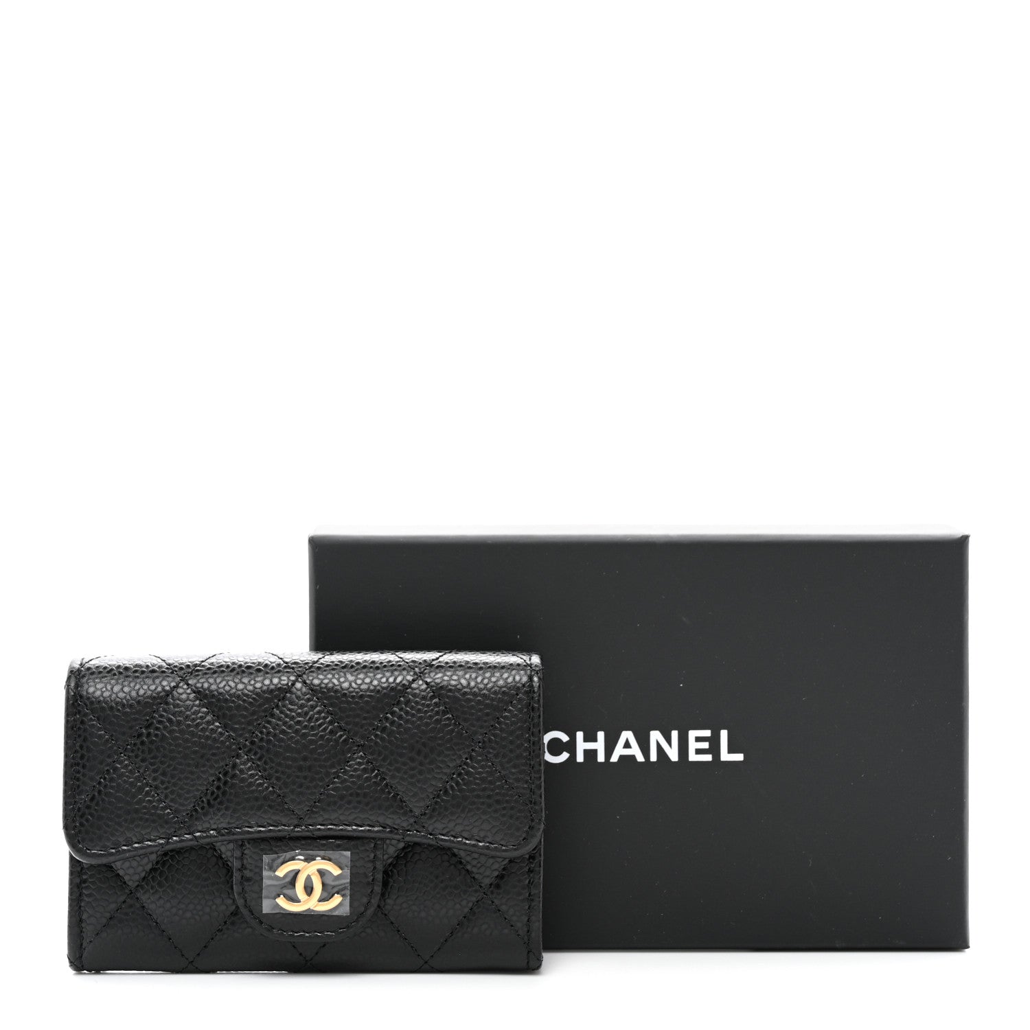 Chanel Caviar Quilted Flap Card Holder Wallet Black 9 of 9