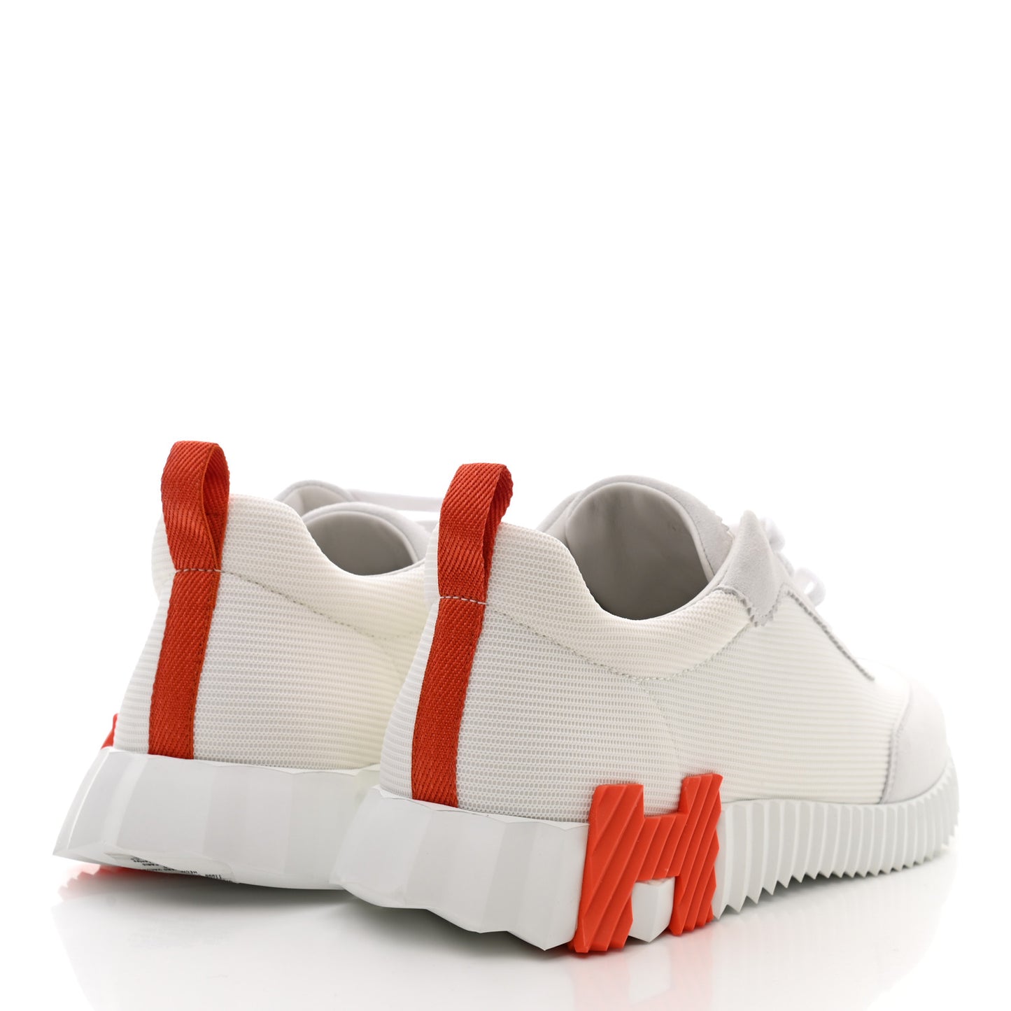 Technical Canvas Suede Goatskin Bouncing Sneakers 42 White Orange