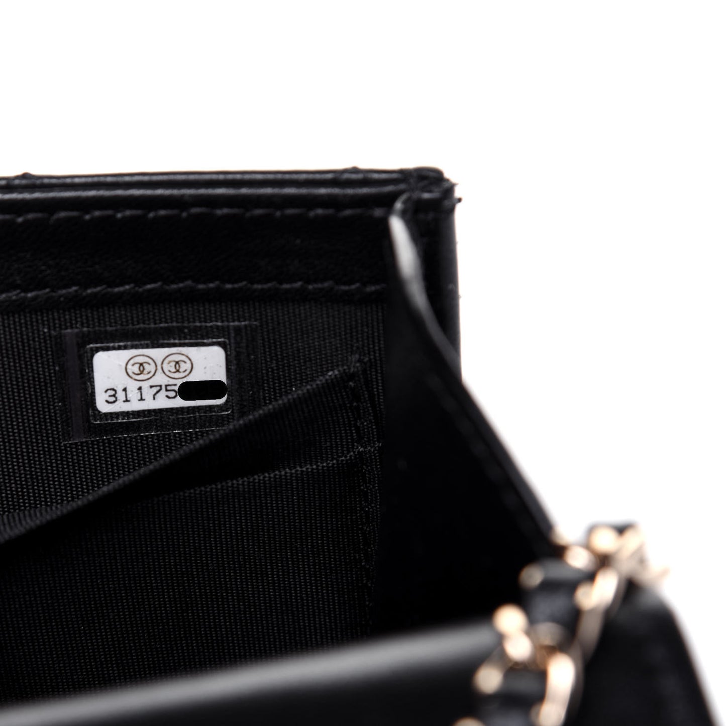 Lambskin Quilted Mini Trendy CC Chain Wallet Black
