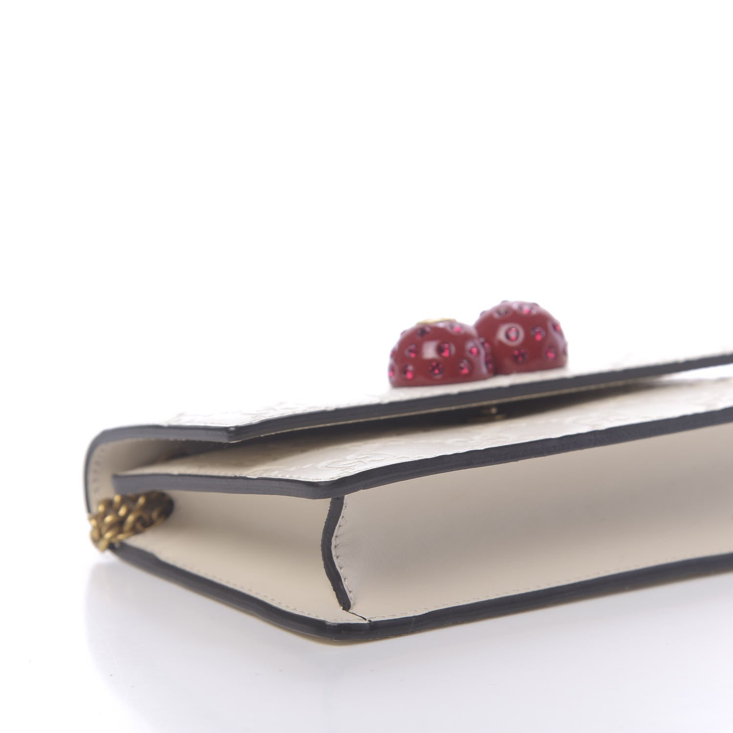 Gucci Guccissima Mini Cherry Chain Bag White 7 of 9
