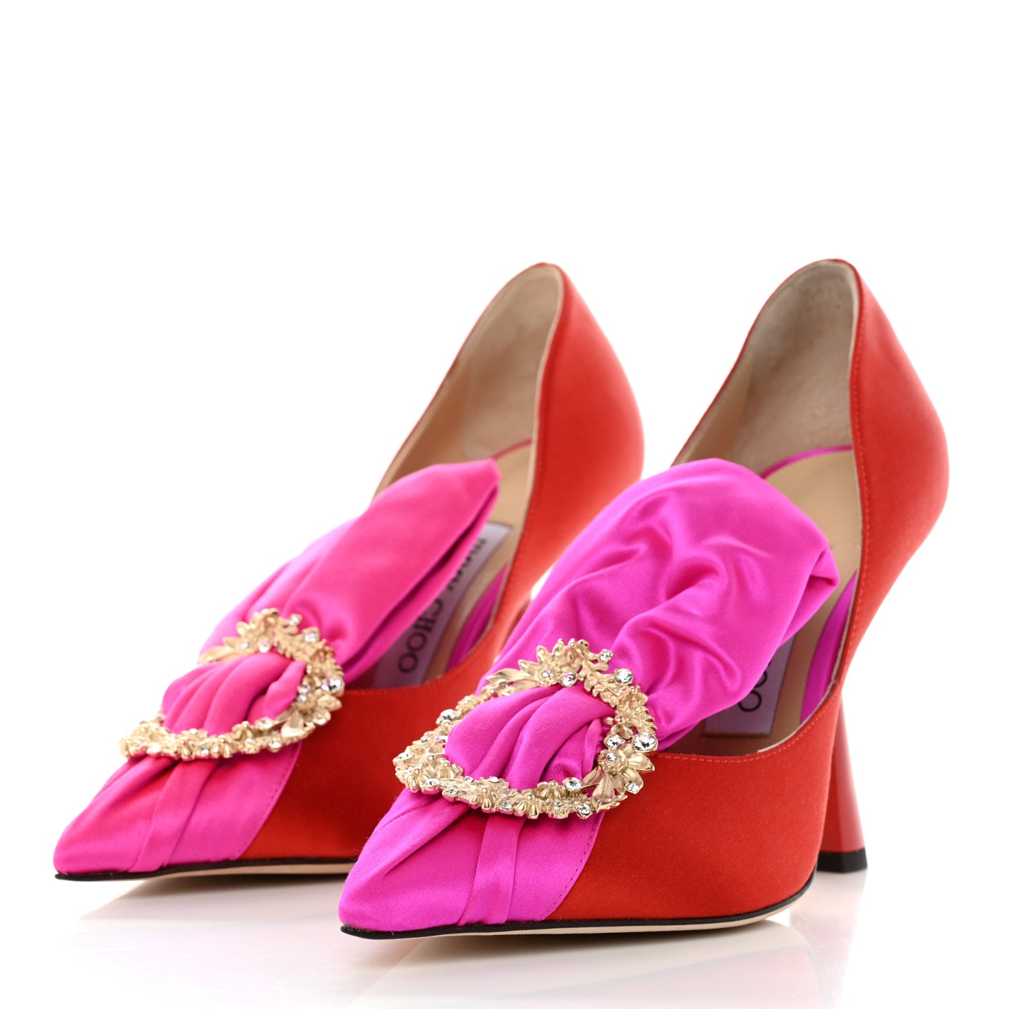 Satin Crystal Embellished Lyz 100 Pumps 36 Fuchsia Chilli