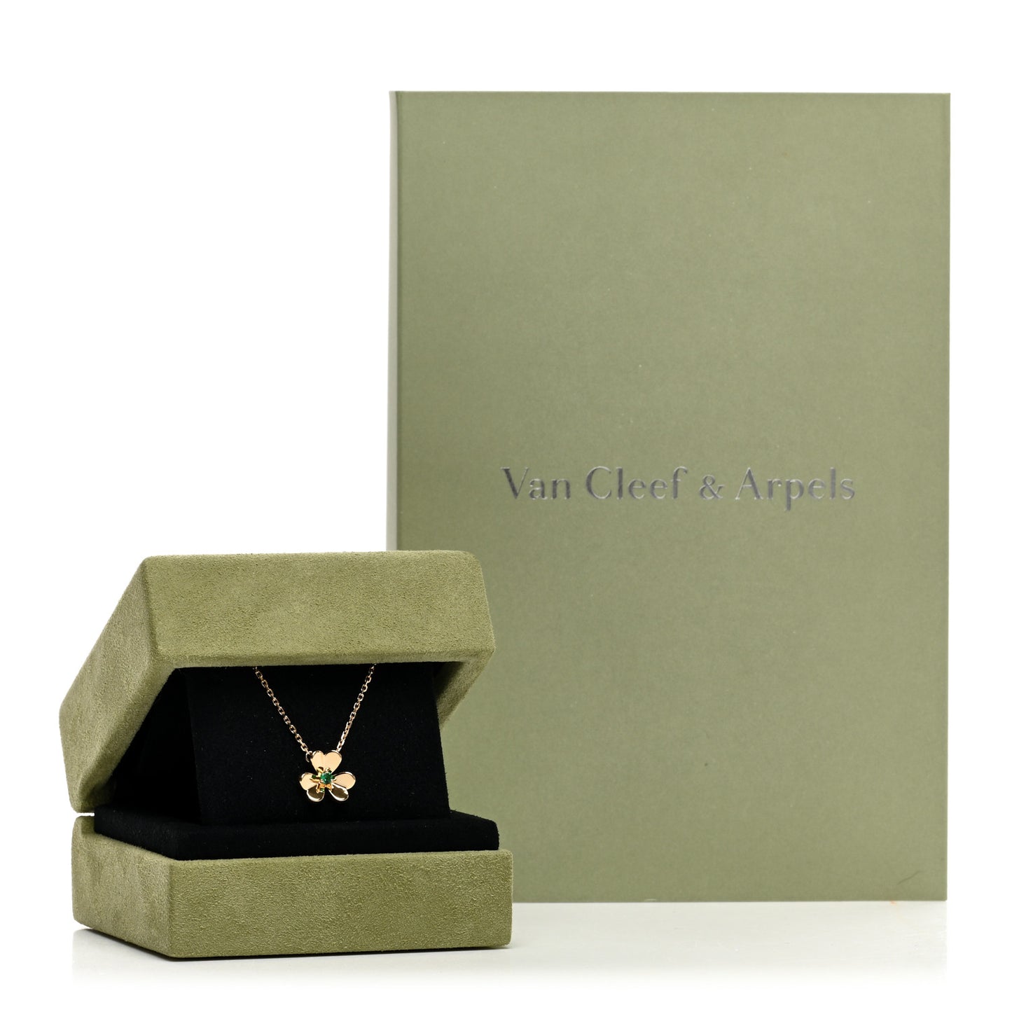 18K Yellow Gold Emerald Mini Frivole Pendant Necklace