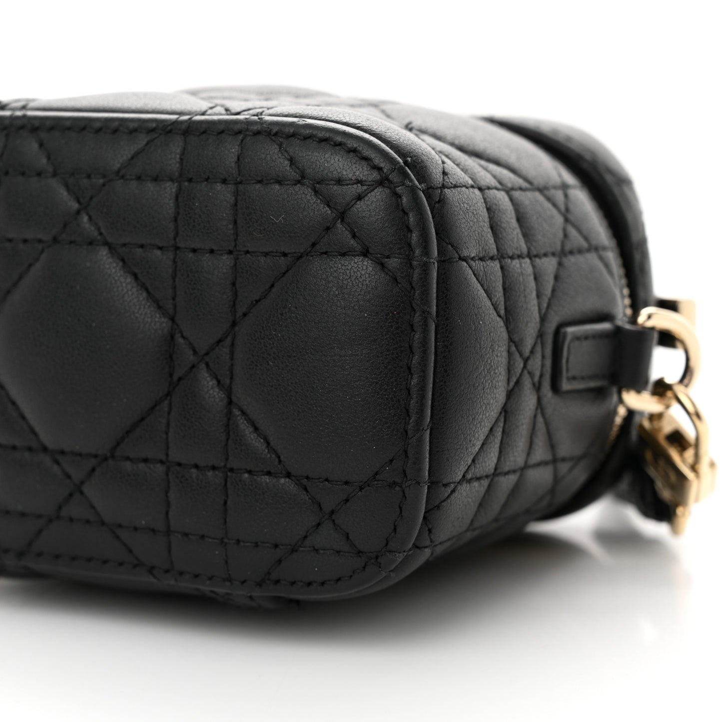 Lambskin Cannage Micro Lady Dior Vanity Case Black