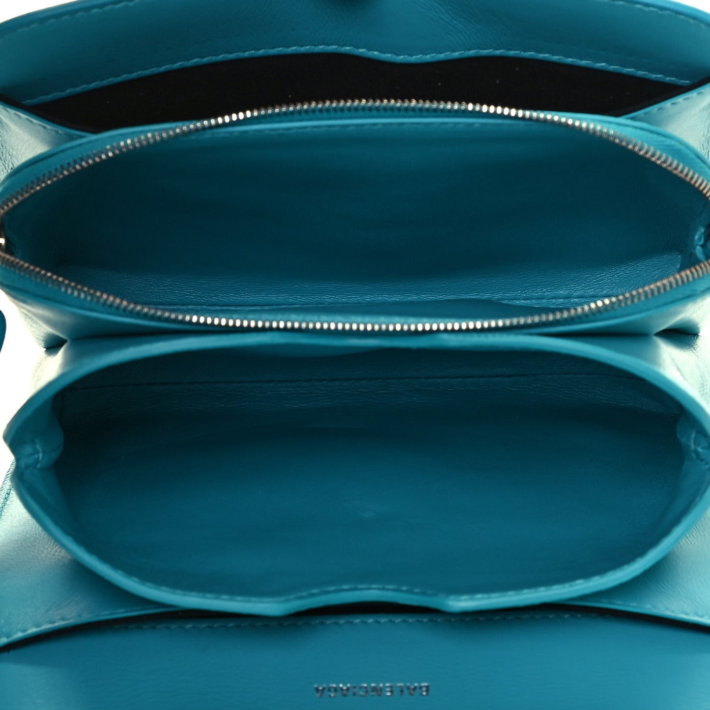 Shiny Box Calfskin Small B Bag Turquoise