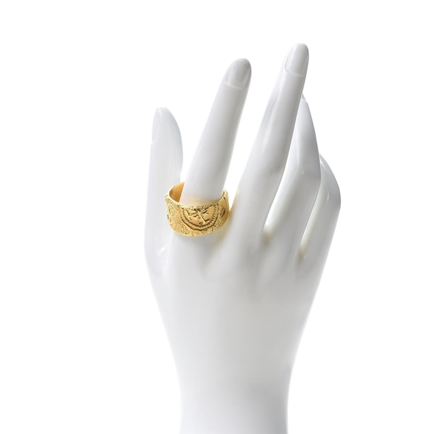 22K Yellow Gold 23.5mm Shipwreck Coin Ring 70 13