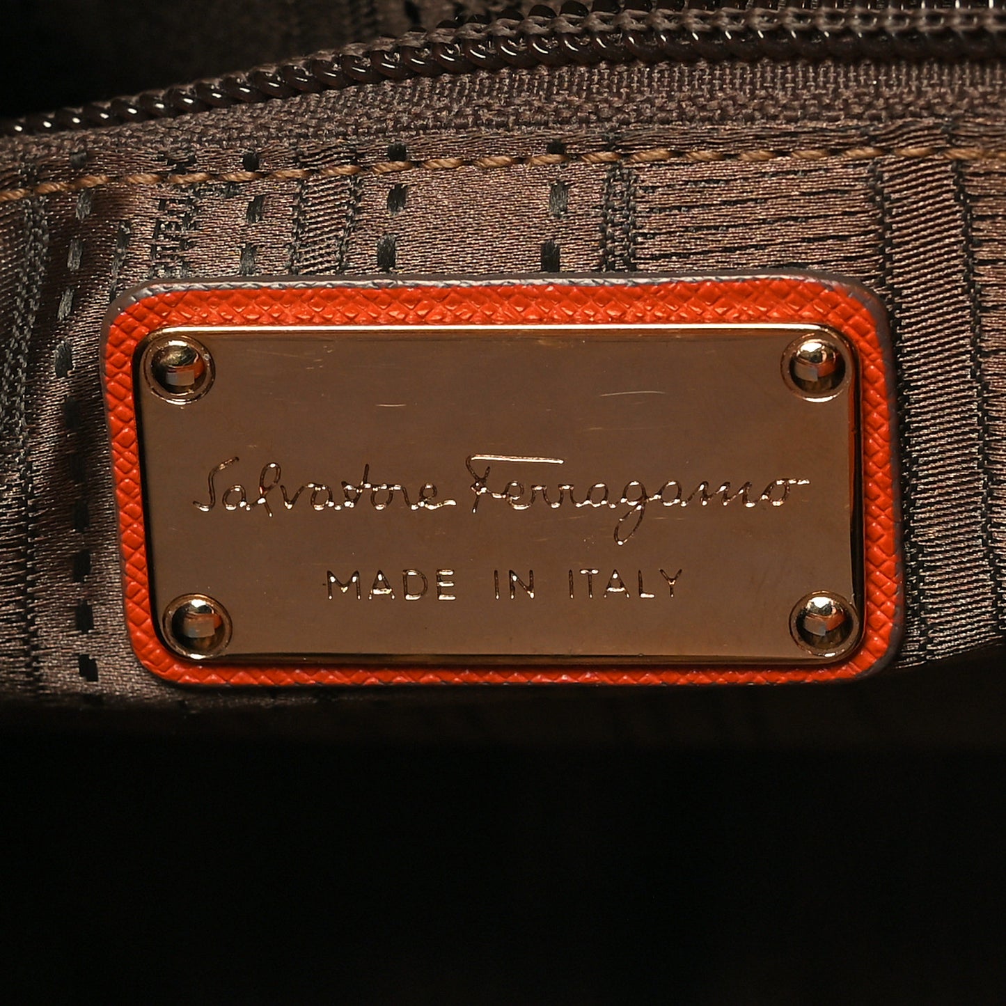 Printed Calfskin Briana Tote Terracotta
