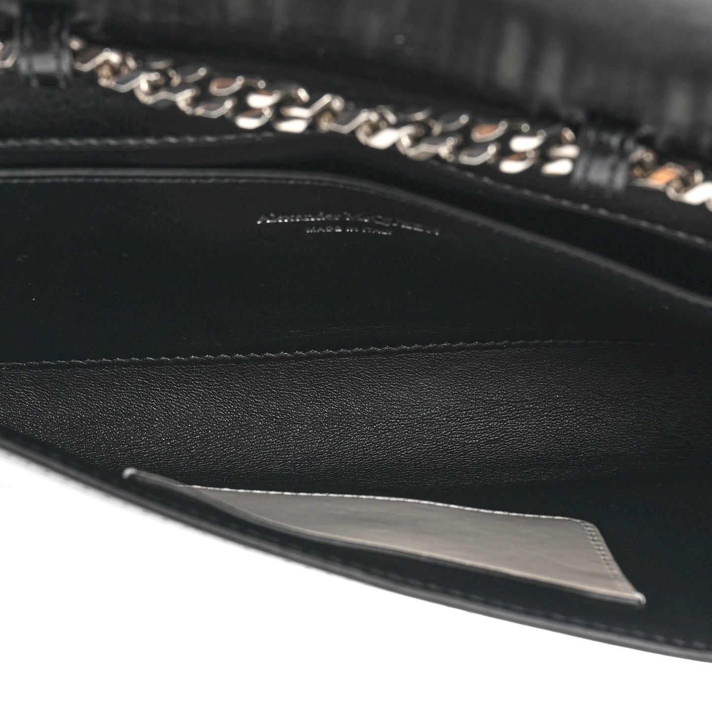 Calfskin Small Slash Bag Black White